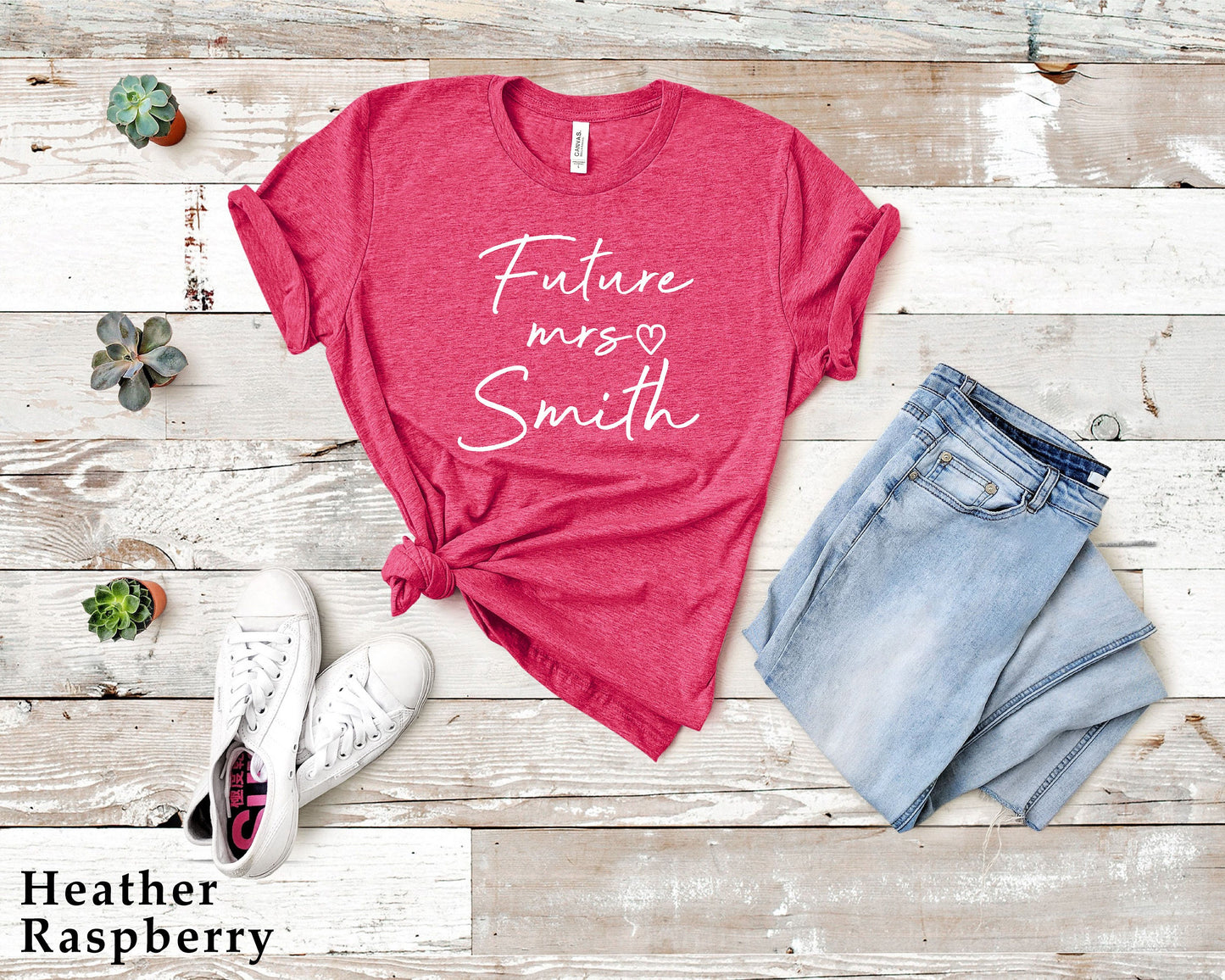 Custom Mrs Shirt,Trendy Bride Shirts,Personalized Mrs Last Name Tanks,Cute Honeymoon Pajamas,Gift For New Bride,Bridal Shower Gift,C5073