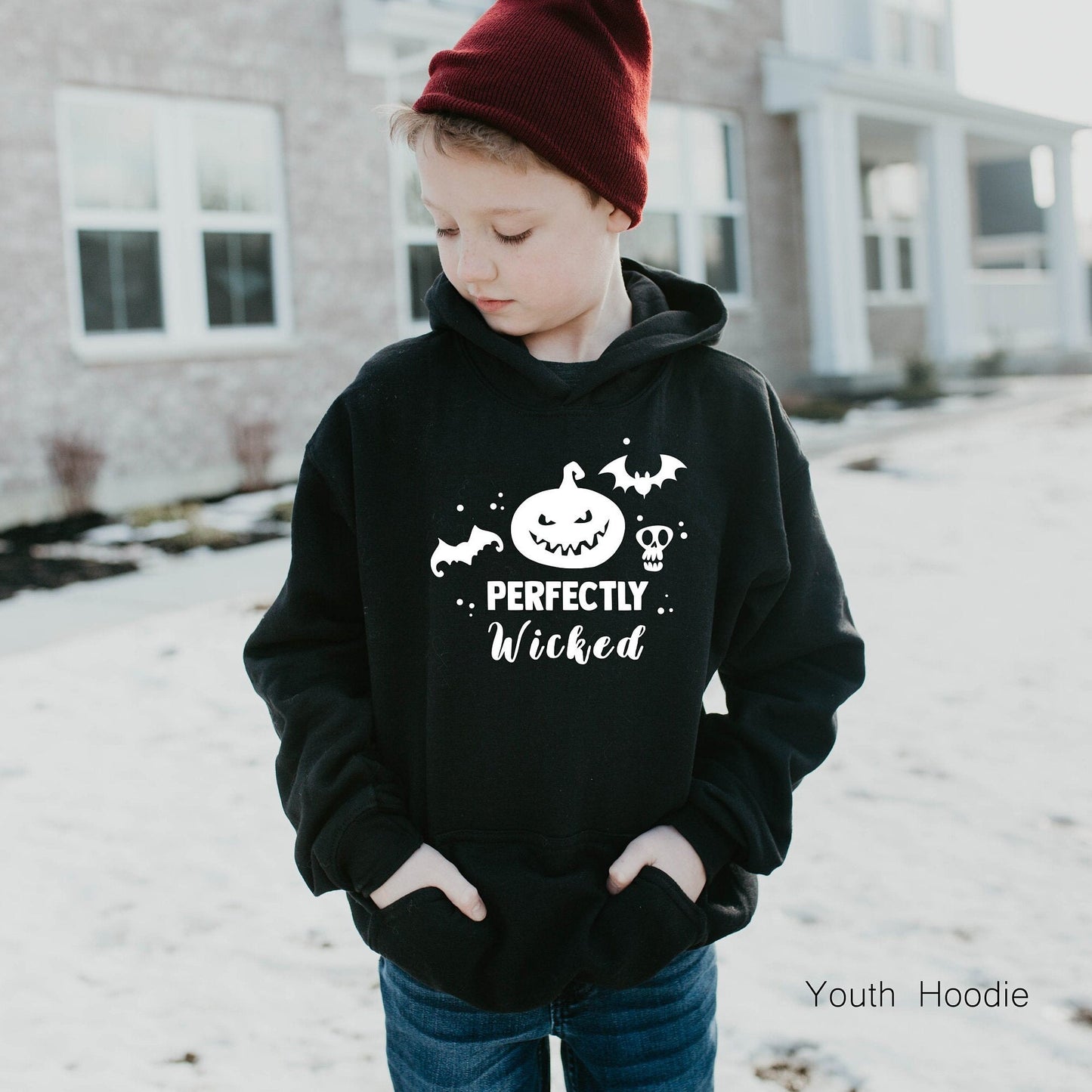 Perfectly Wicked Kids Sweatshirt,Halloween Kids Hoodie,Halloween Youth Sweatshirt,Halloween Party for kids,Boo Kids, C5320K