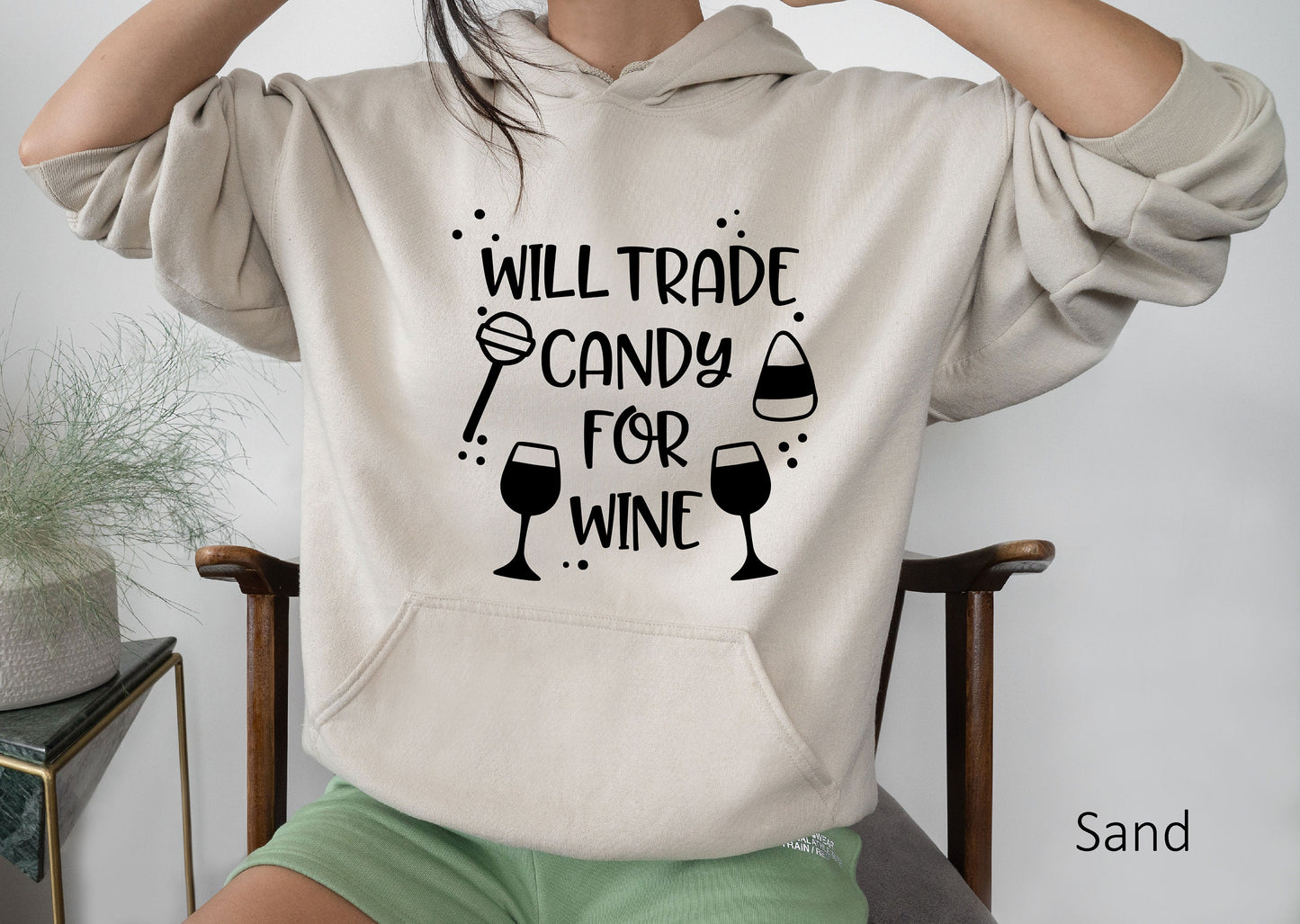 Halloween Sweatshirt,Will Trade Candy For Wine,Halloween T-shirt,Womens Halloween Tee,Hallowen T-shirt,Women Halloween Tshirt C5319