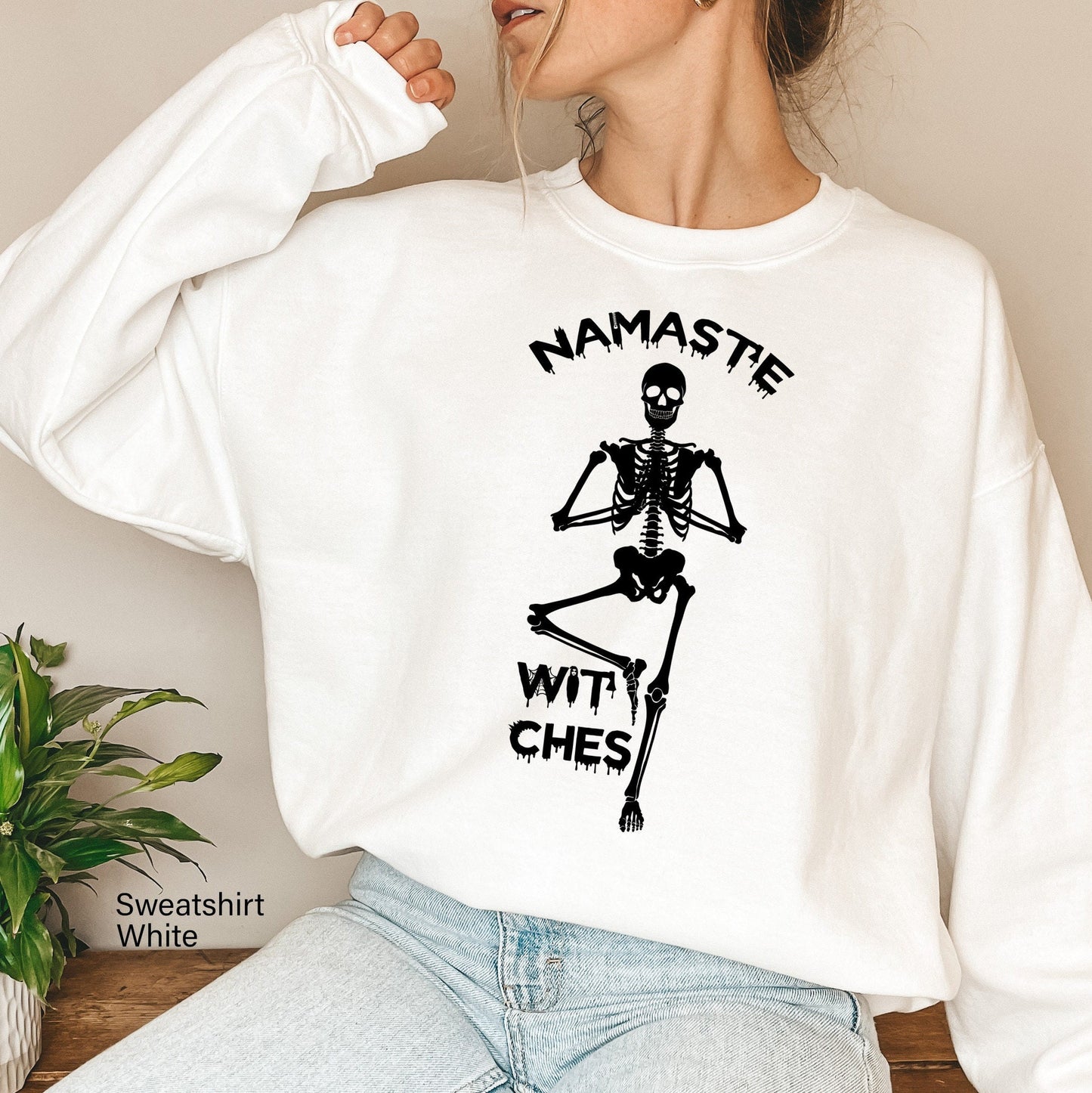 Namaste Witches Hoodie,Namaste Halloween Shirt,Skeleton Namaste Shirt,Halloween Namaste Witches Shirt,Namaste Witches Sweatshirt,C6125
