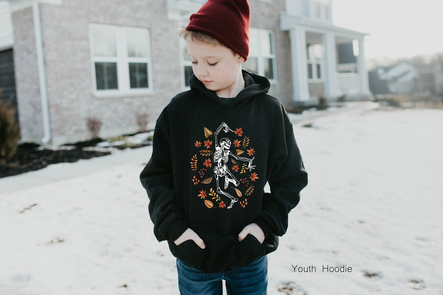 Fall Leaves Dancing Skeleton Shirt, Halloween Shirt,Halloween Shirt,halloween costume shirt,women halloween shirt C6148