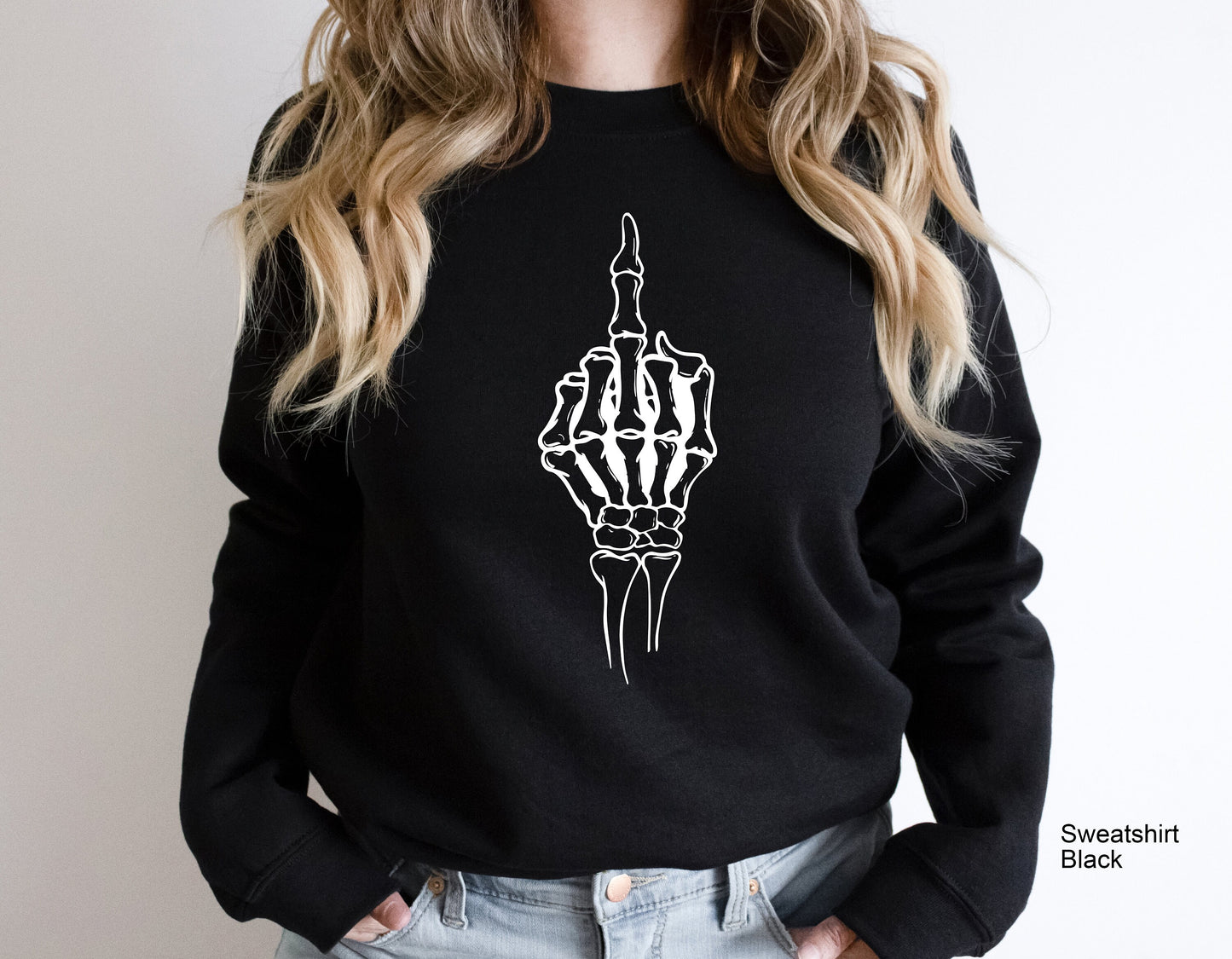 Skeleton Hand Sweatshirt, Skeleton Middle Finger Shirt, Middle Finger T-Shirt, Skeleton Costume, Halloween Boob Shirt, Skeleton Boobs, C6177