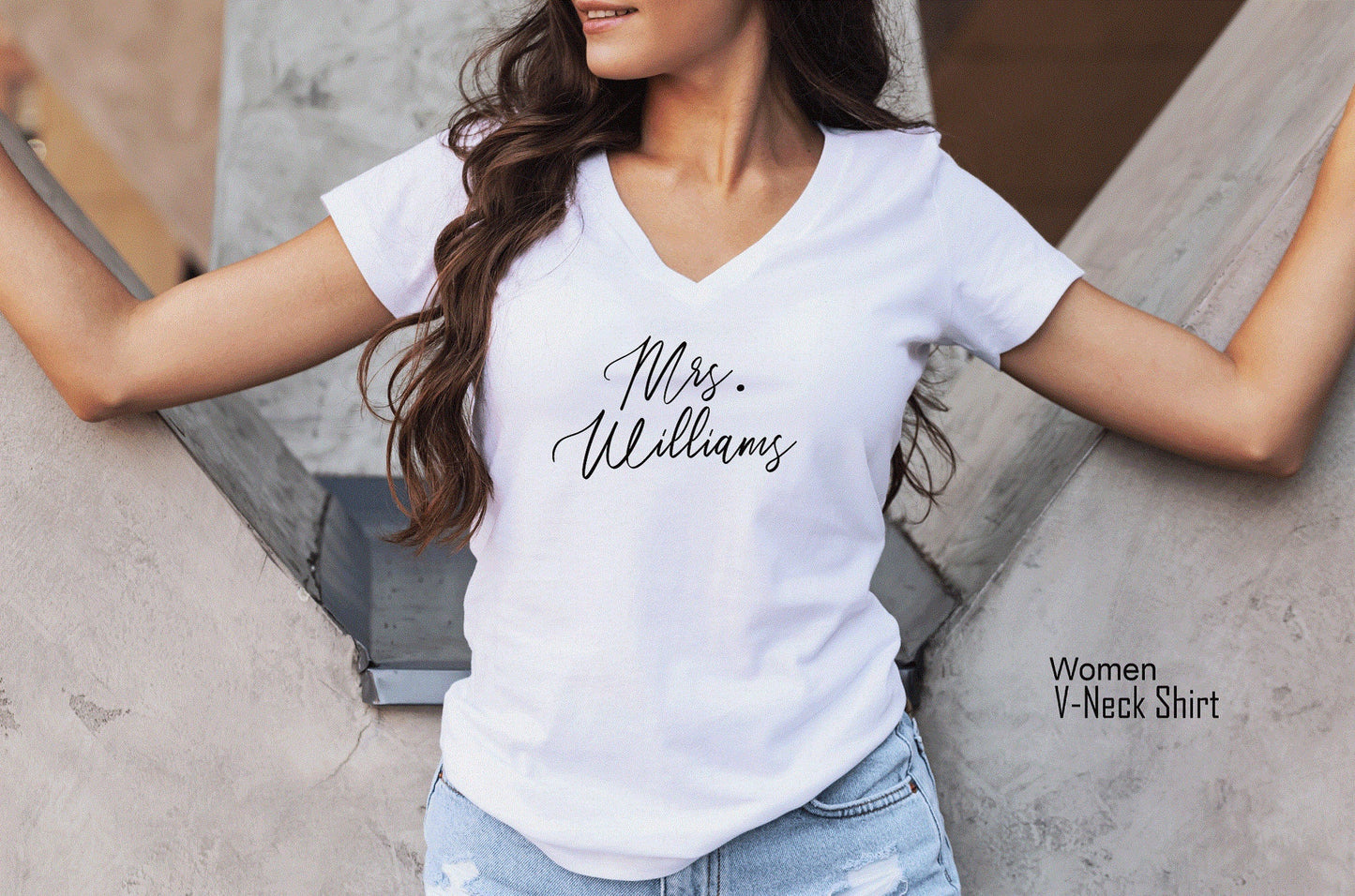 Custom Mrs Shirt,Trendy Bride Shirts,Personalized Mrs Last Name Tanks,Cute Honeymoon Pajamas,Gift For New Bride,Bridal Shower Gift,C5470