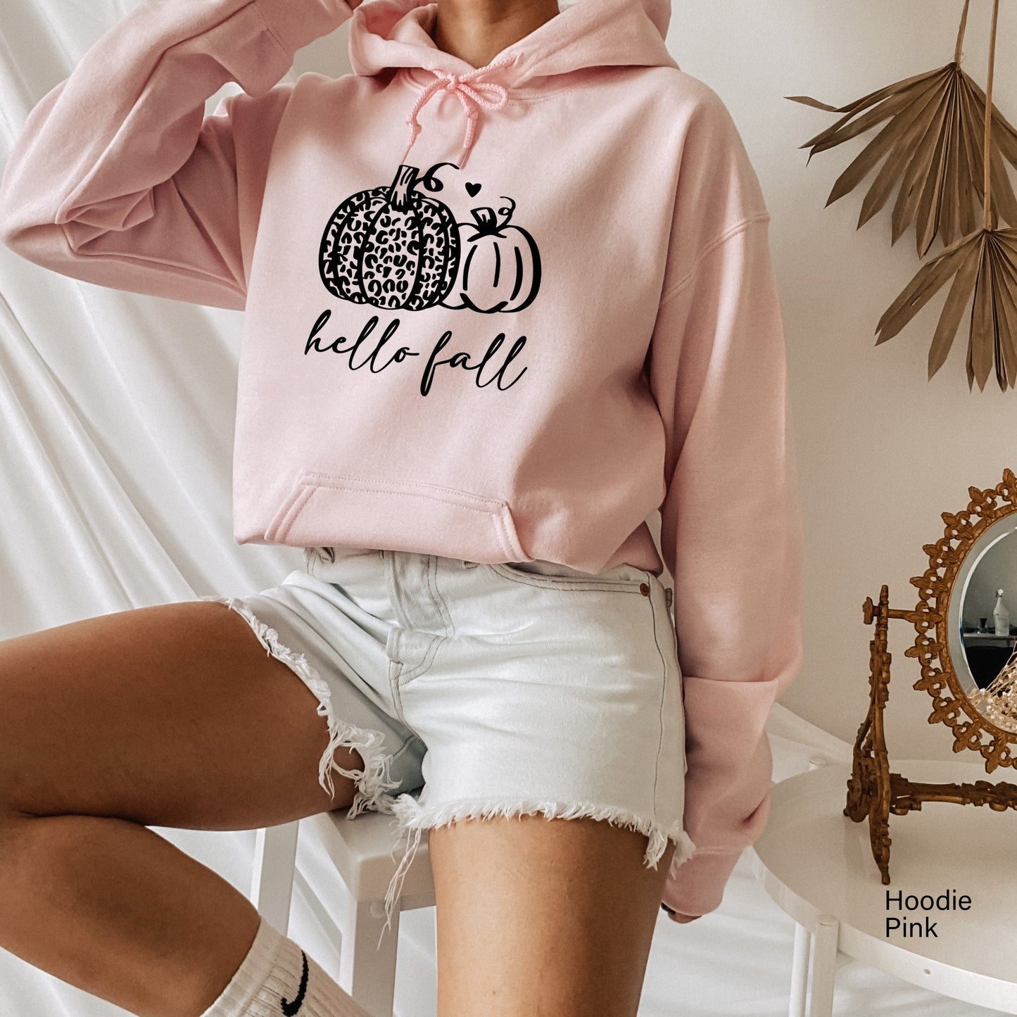 Hello Fall Pumpkin Sweatshirt, Leopard Print Pumpkin Sweatshirt, Pumpkin Sweatshirt, Fall Shirt, Autumn Sweatshirt, C6215