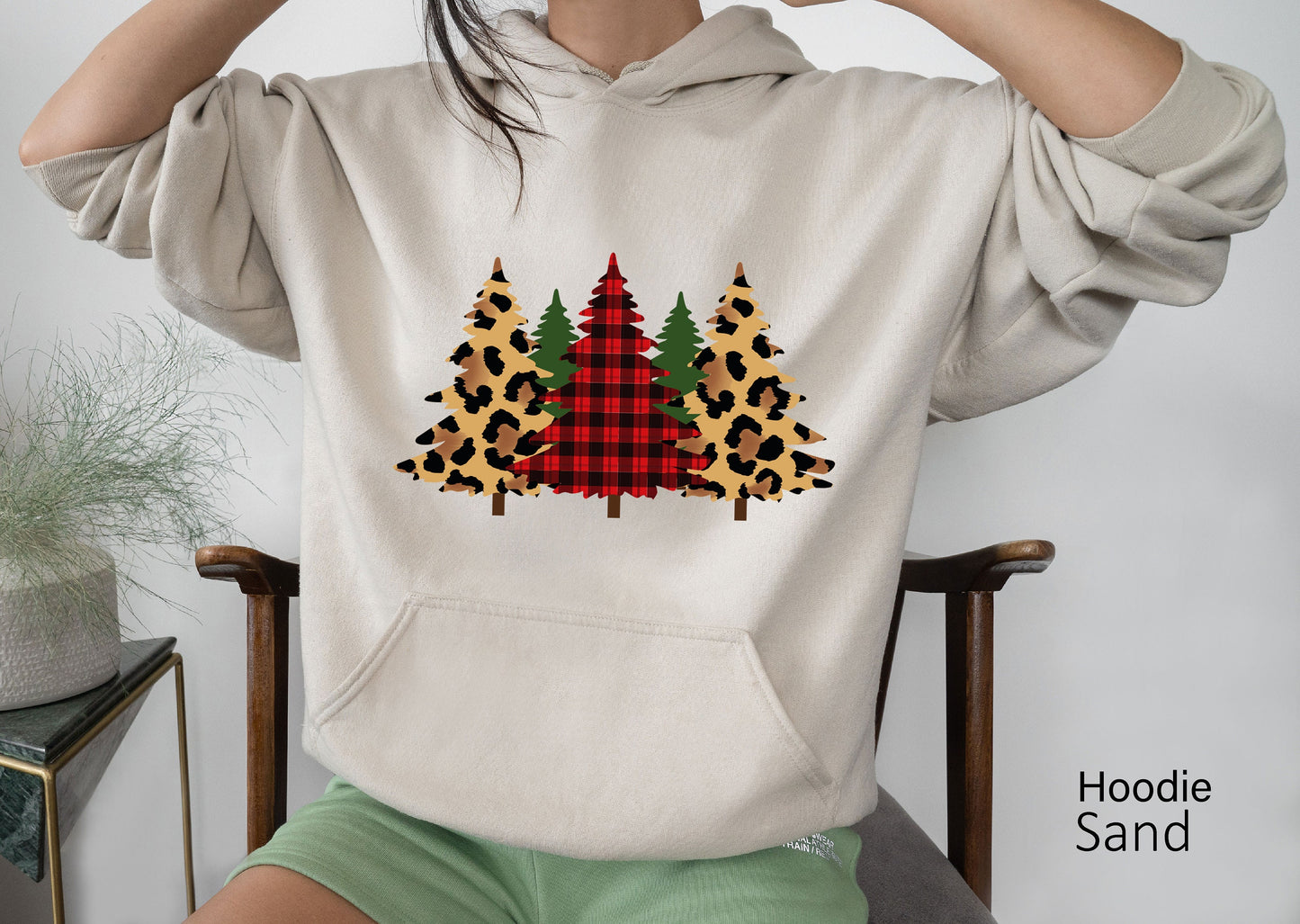 Leopard print Christmas Tree Sweatshirt,Christmas Family Matching Shirt, Plaid Christmas Tree Shirt, Buffalo Print Christmas Hoodie,C6244