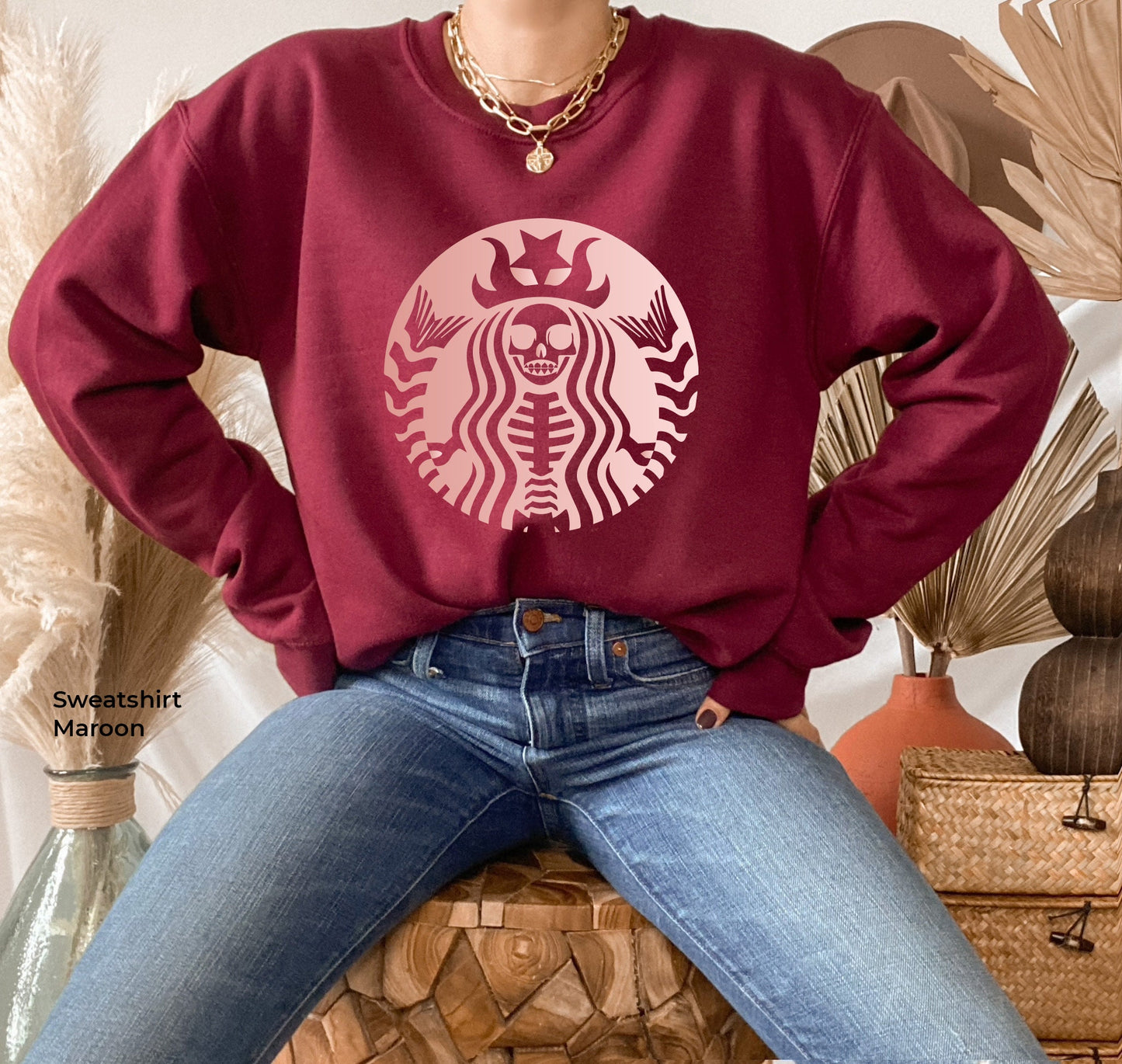 Skeleton Sweatshirt,Coffee Lover Shirt,Cute Halloween Shirt,Funny Halloween Gifts,Gift for Her,Skeleton Sweatshirt,Halloween Shirt, C5902