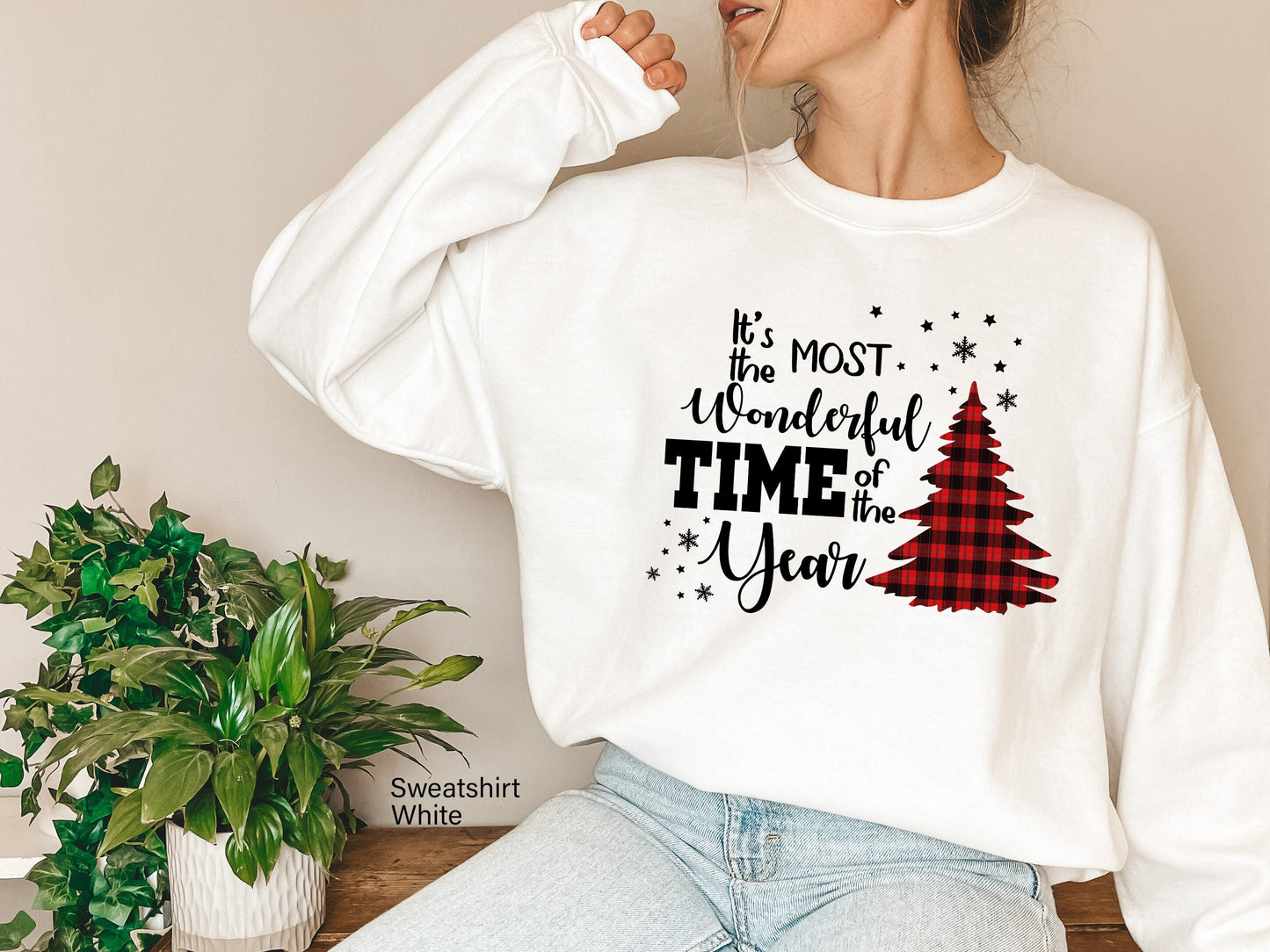 It is The Most Wonderful Time of The Year Sweatshirt, Christmas Sweatshirt, Cute Xmas Shirt, Vintage Red Christmas Truck Sweat, C6269
