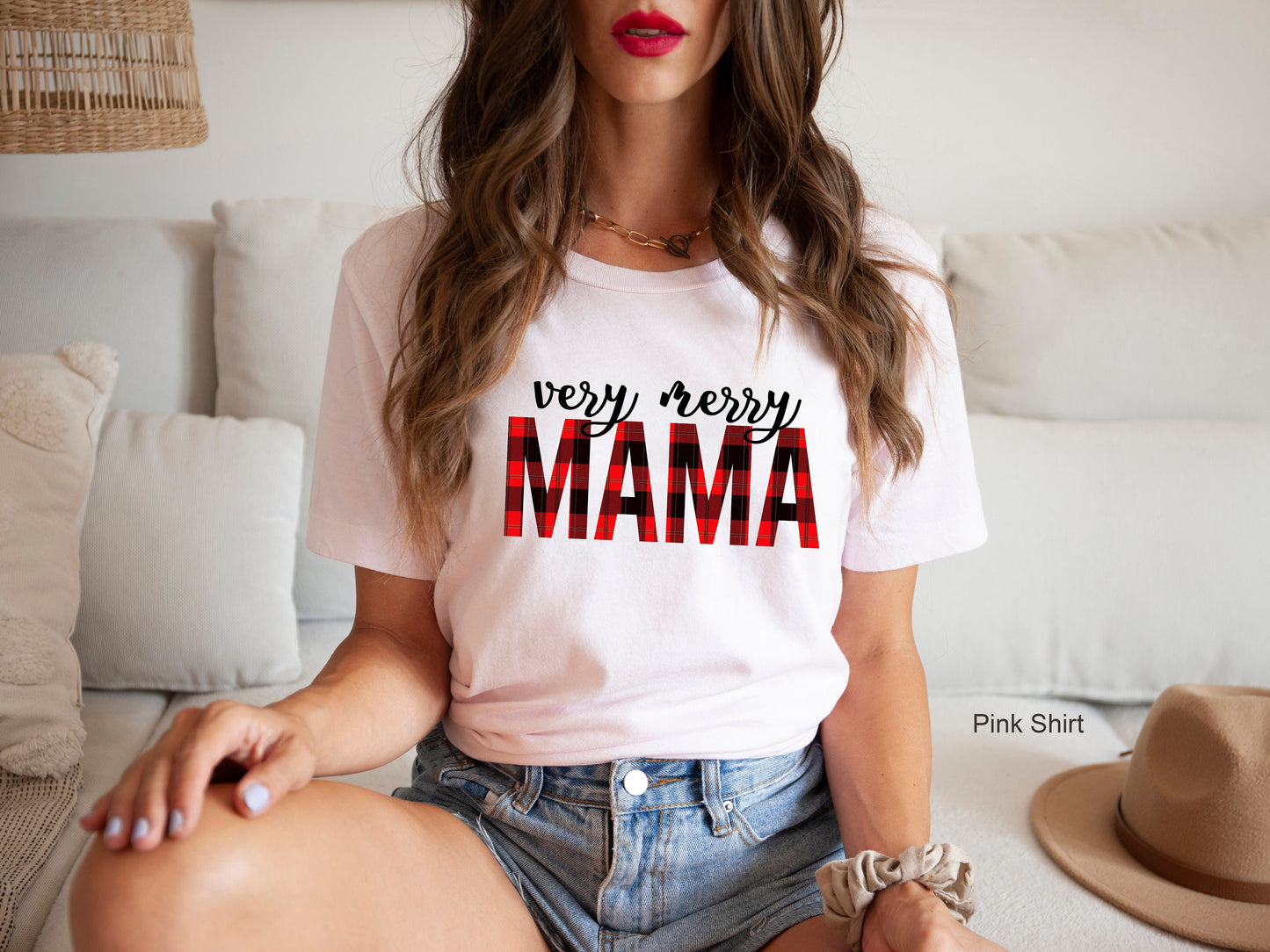 Family Christmas Shirts, Matching Holiday Shirts, Very Merry, Buffalo Plaid, Family Tee's, C6247