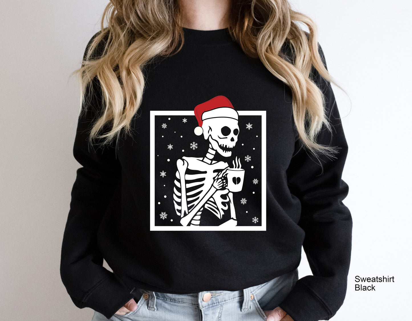 Skeleton Christmas, Skeleton Caffee Christmas Shirt,Goth Christmas Gifts,Spooky Christmas Shirt, Santa Skull, Creepy Christmas Shirt,C6316