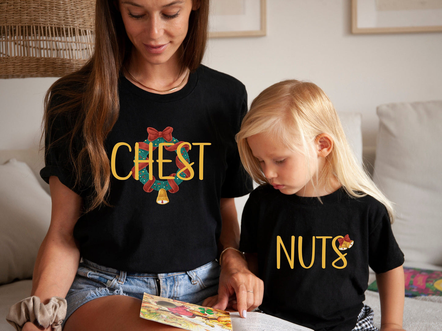 Chest Nuts Couples Christmas Sweatshirt,Couple Christmas Hoodie,Couple Sweaters,Funny Christmas Shirt, Matching Christmas Shirts,C6328