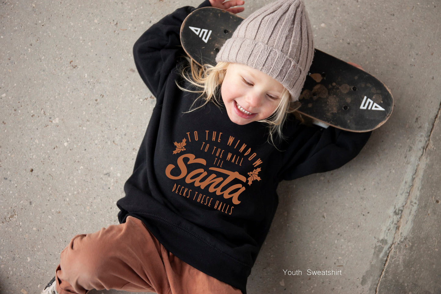 To the Window To the Wall Till Santa Decks These Halls Sweatshirt,Funny Christmas Hoodie,Funny Santa Shirt,Dirty Santa,Santa Shirt,C6325