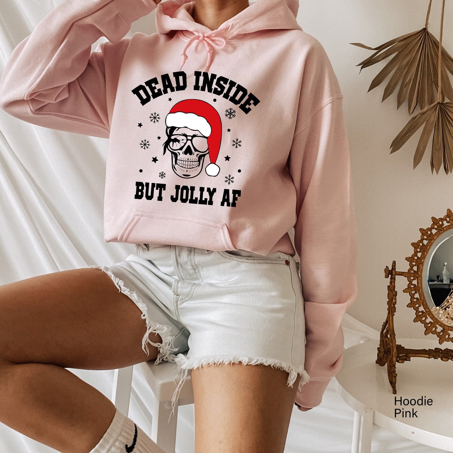 Dead Inside But Jolly AF Shirt,Funny Dead Inside Shirt,Funny Christmas Sweatshirt, Christmas Skeleton Sweatshirt, Christmas T-shirts, C6231