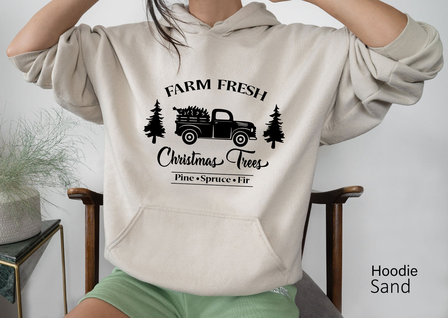 Farm Fresh Christmas Trees Sweatshirt,Pine Spruce Fir, Christmas Gift Ideas, Holiday Sweatshirt,Christmas Shirt,, Winter Tee, C6237
