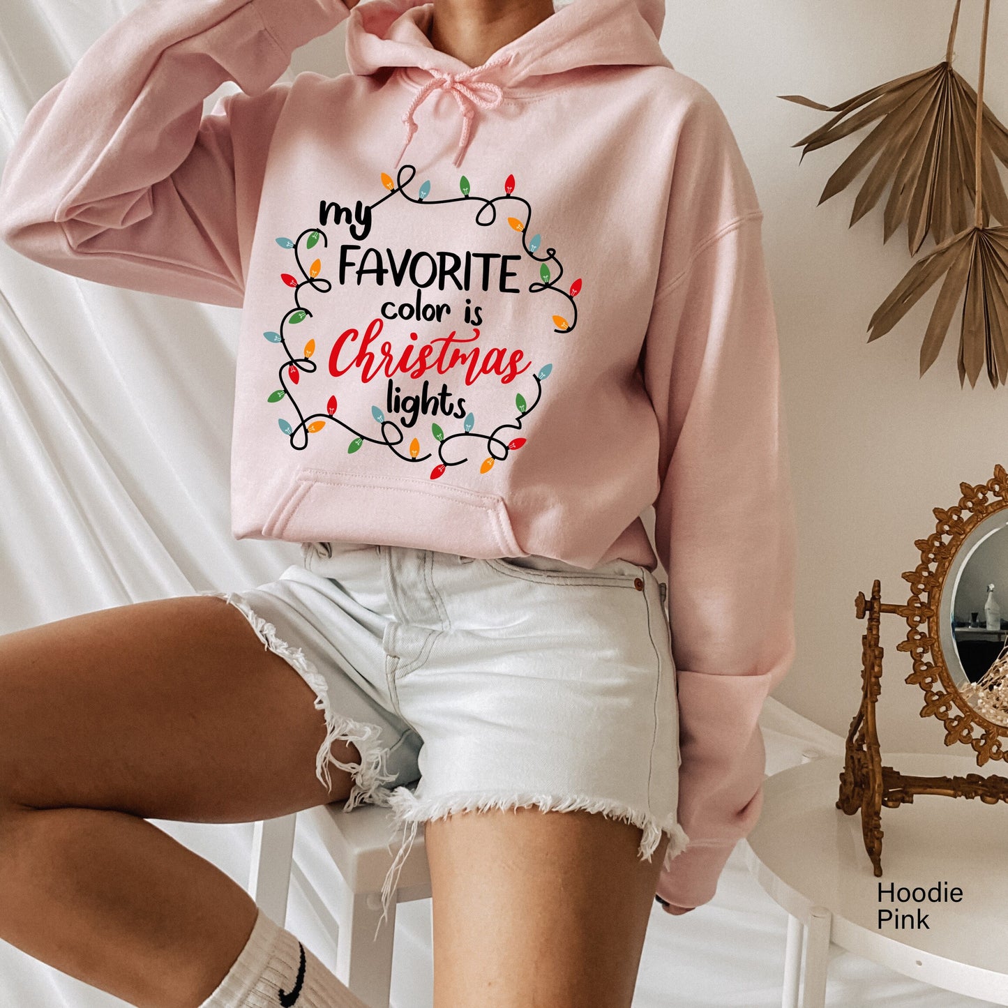 My Favorite Color Is Christmas Lights Sweathirt,Christmas Lights Shirt,Matching Family Shirt,Winter Shirt,Fall Tee,Christmas Gift,C6278