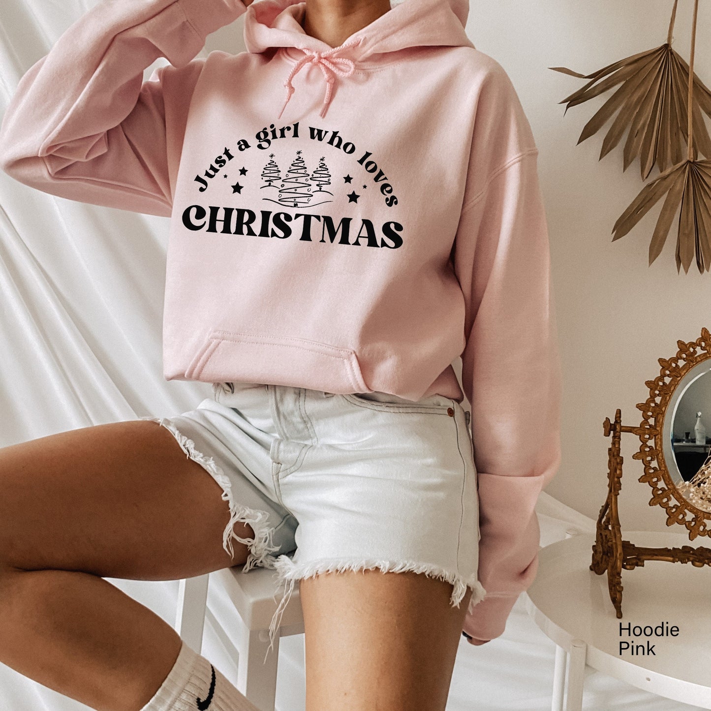 Just A Girl Who Loves Christmas Sweatshirt,Christmas Shirt,Womens Christmas Shirt,Merry Christmas Shirt,Cute Christmas Shirt For Girls,C6294