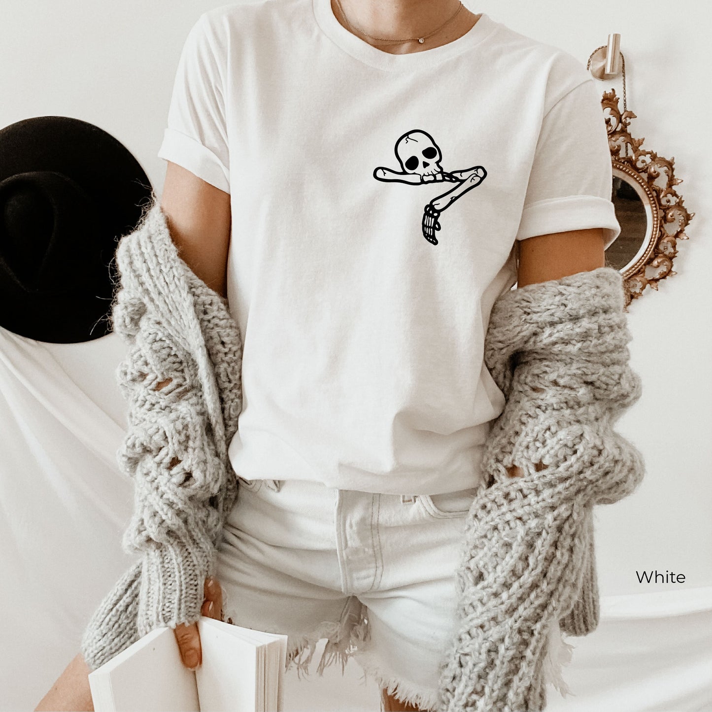 Skeleton Sweathirt, Cute Skeleton Hoodie, Skeletons Oversized Sweatshirt,Skull Sweatshirt,Skull Tee, C6380