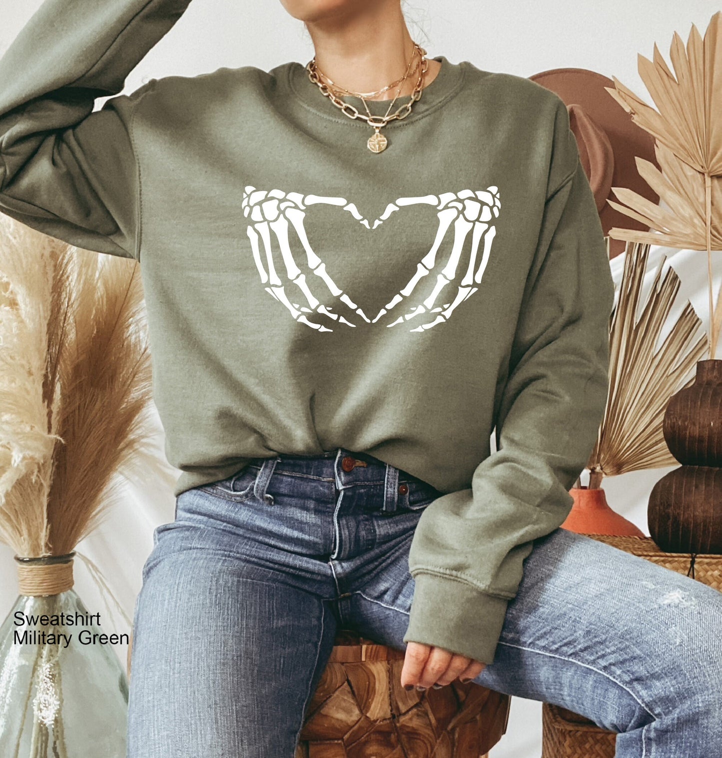Skeleton Hand Sweathirt, Skeleton Love Hoodie, Skeletons Oversized Sweatshirt,Hand Hoodie, Skeleton Hand Shirt,Love Shirt,,Skull Tee,C6382