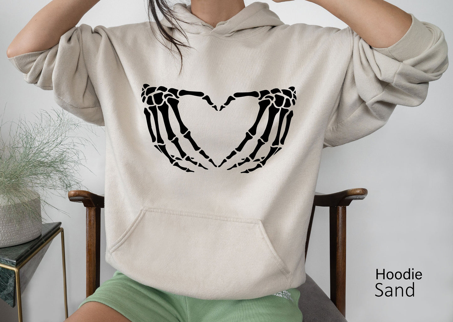 Skeleton Hand Sweathirt, Skeleton Love Hoodie, Skeletons Oversized Sweatshirt,Hand Hoodie, Skeleton Hand Shirt,Love Shirt,,Skull Tee,C6382
