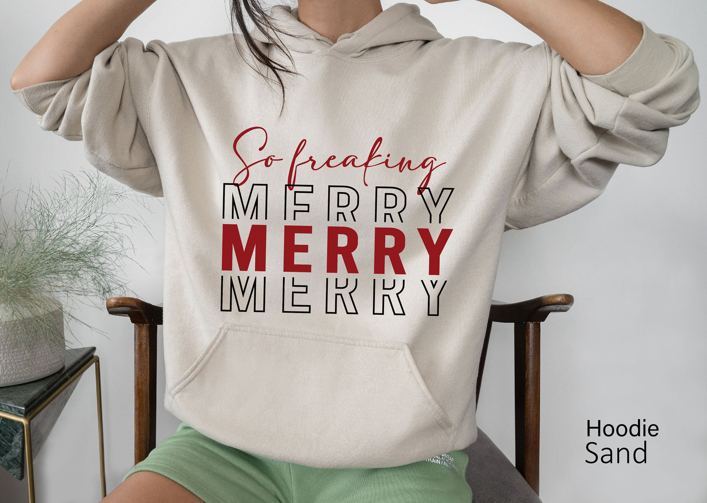 I'm So Freaking Merry Sweatshirt,Bah Humbug Shirt, Christmas T-Shirt for Women,Funny Christmas Hoodies,Christmas Tee,Cute Winter Gift,C6298