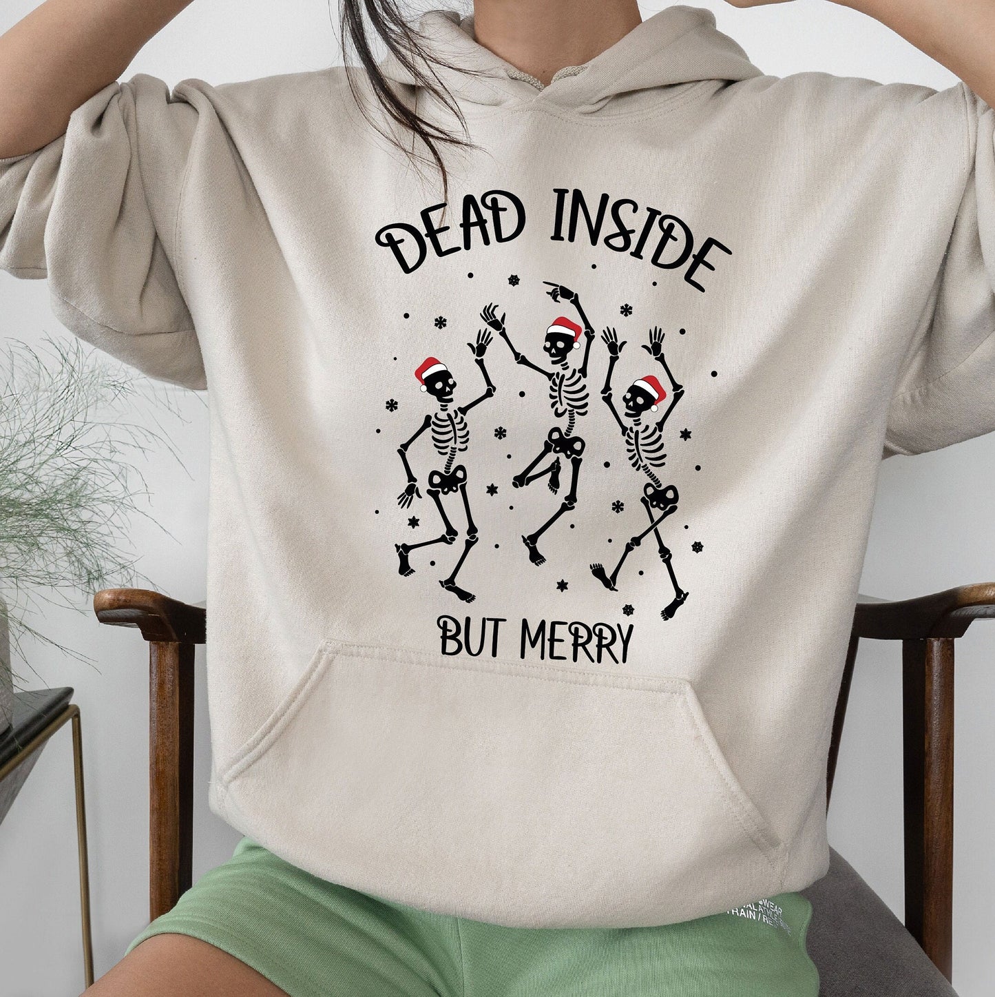 Dead Inside But Merry Sweatshirt,Skeleton Sweatshirt,Christmas Skeleton,Funny Christmas Shirt,Mom Christmas,Christmas T-shirts,C6315
