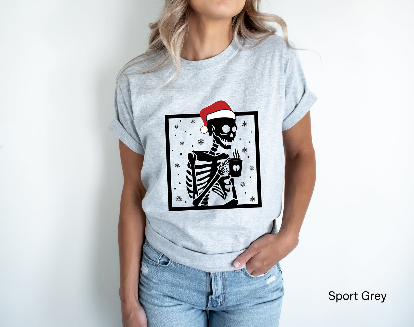 Skeleton Christmas, Skeleton Caffee Christmas Shirt,Goth Christmas Gifts,Spooky Christmas Shirt, Santa Skull, Creepy Christmas Shirt,C6316