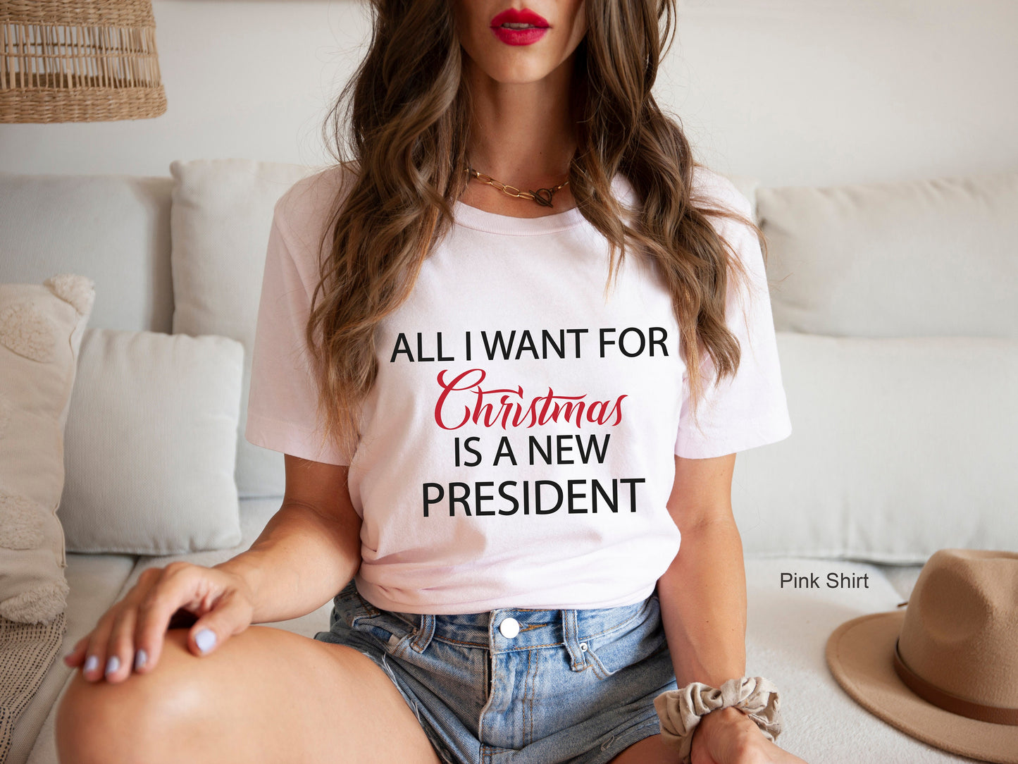 All I Want For Christmas Is A New President,Christmas Sweatshirt,Christmas Gifts,Personalized Gift, Family Christmas Sweatshirt,C6331