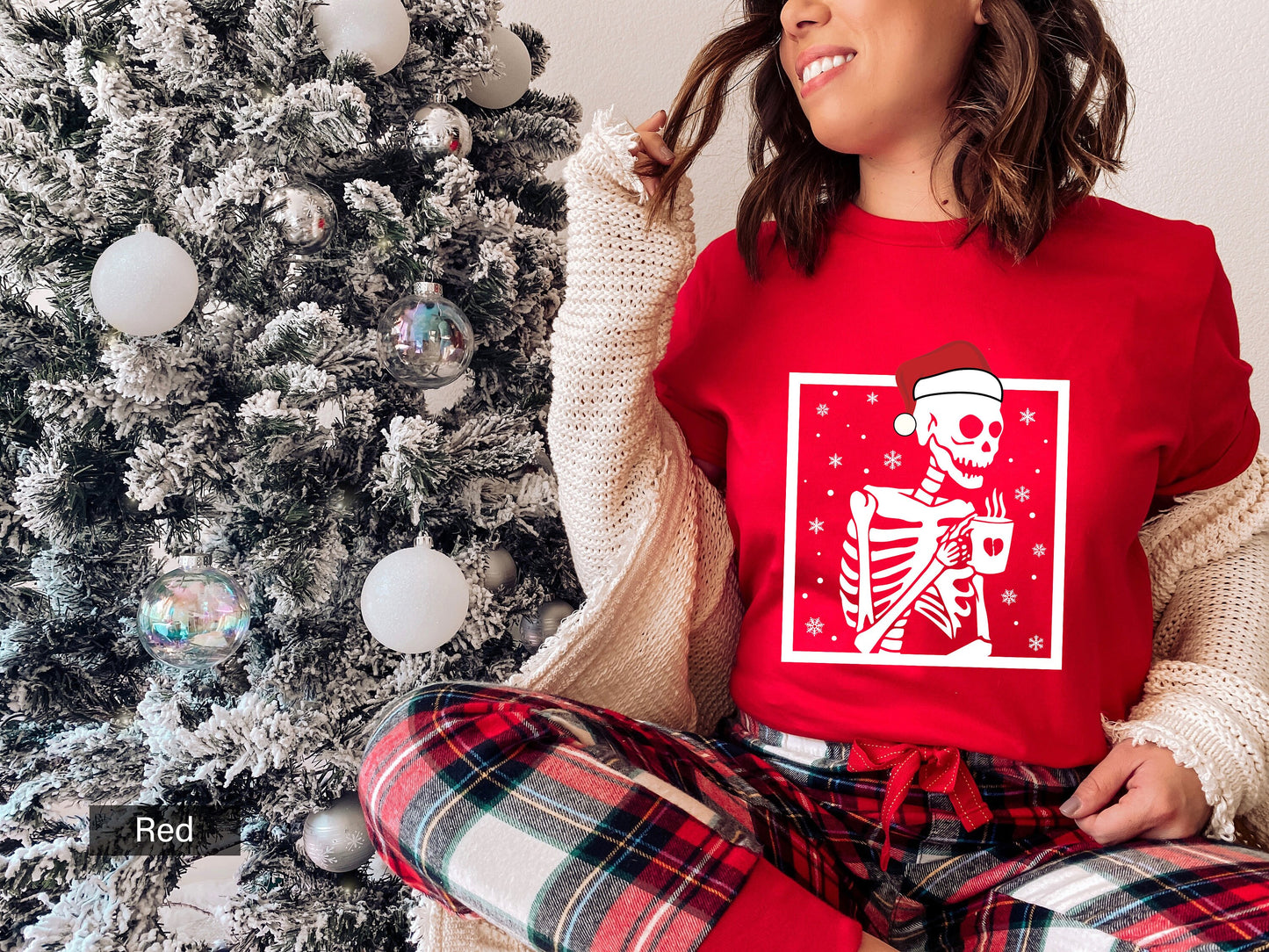Skeleton Christmas, Skeleton Caffee Christmas Shirt,Goth Christmas Gifts,Spooky Christmas Shirt, Santa Skull, Creepy Christmas Shirt,C6316