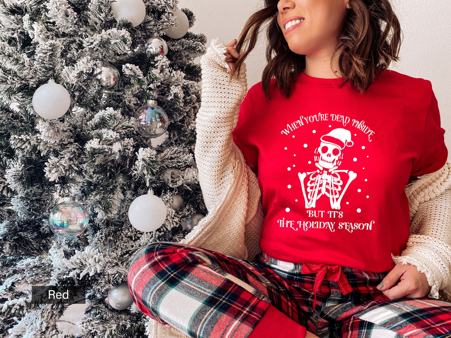 When You're Dead Inside But It's Christmas Season, Funny Christmas Sweatshirt, Christmas Skeleton Sweatshirt, Christmas T-shirts, C6234