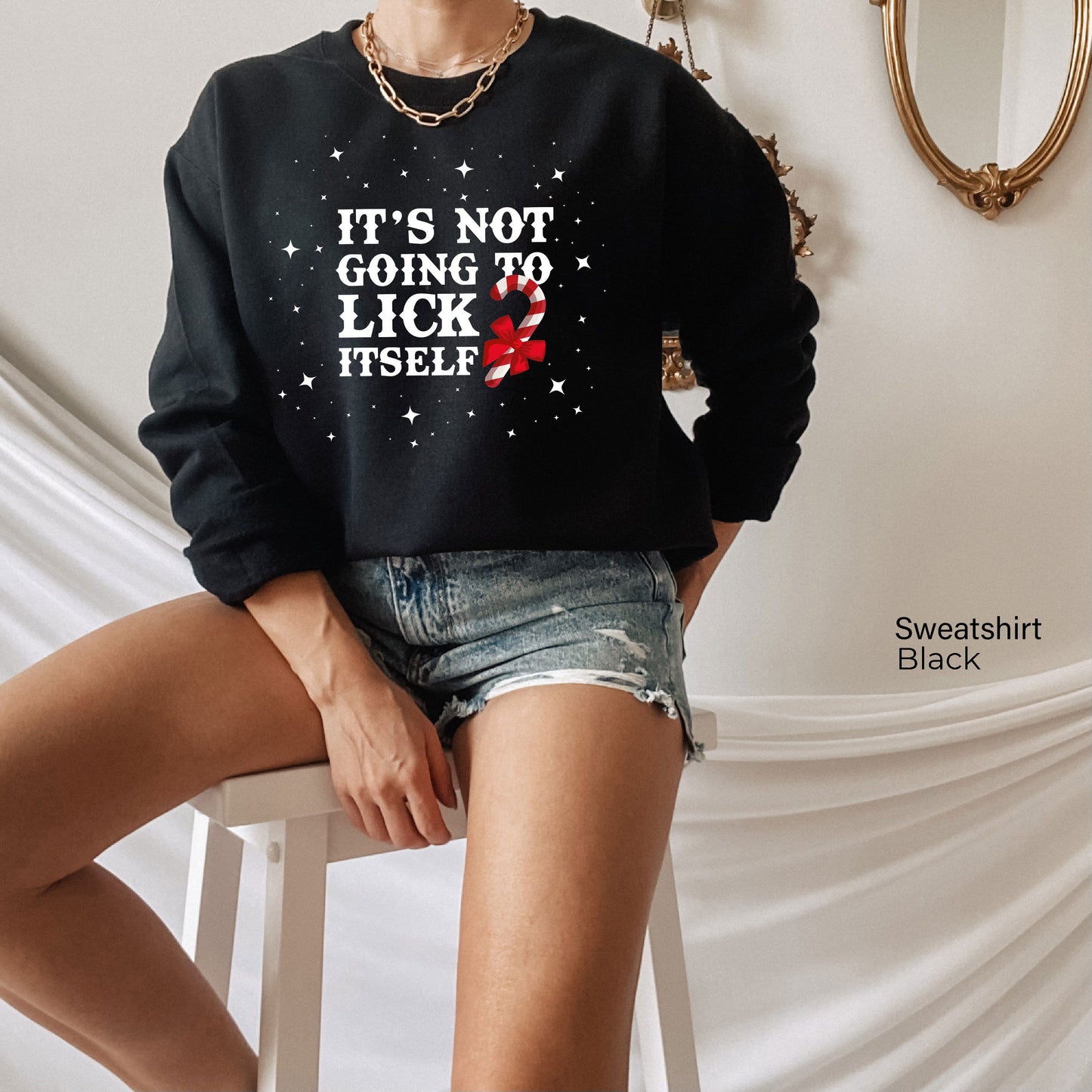 It's Not Going To Lick Itself Sweatshirt,Funny Christmas Shirt,Gifts For Christmas,Couples Gift, Naughty T-shirt, Funny Xmas Gifts,C6344