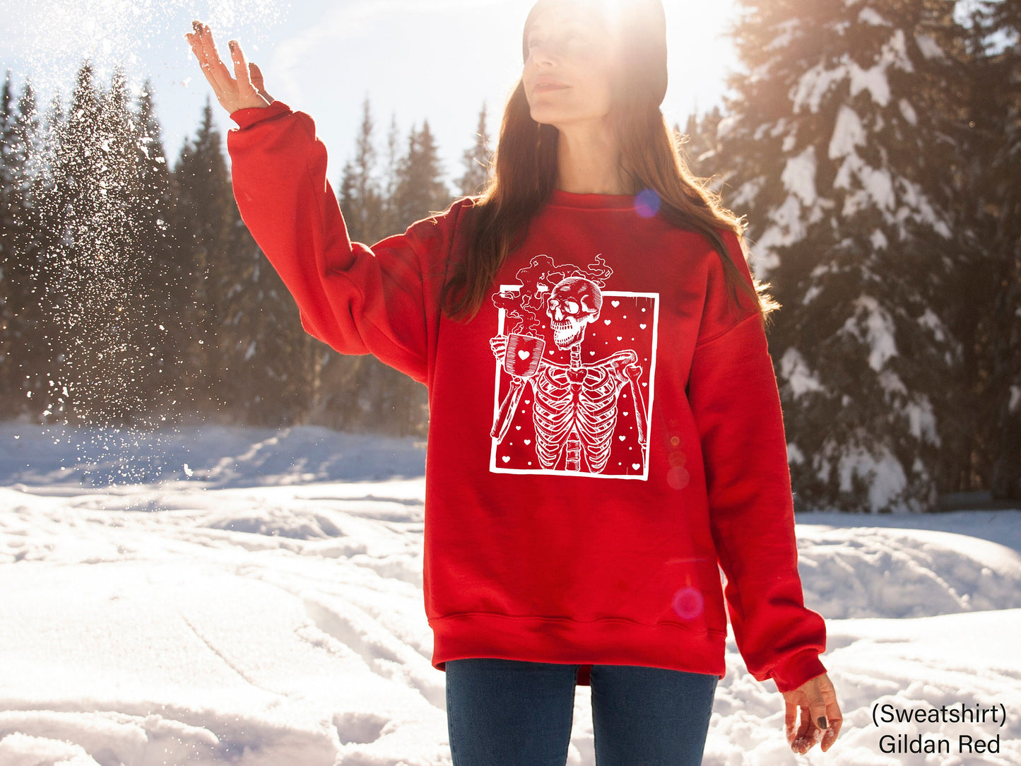 Hot Coffee Skeleton Sweathirt, Skeleton Drinking Coffee Sweatshirt, Coffee Skeleton T-shirt, Skull Sweatshirt, Skull Tee, C6402