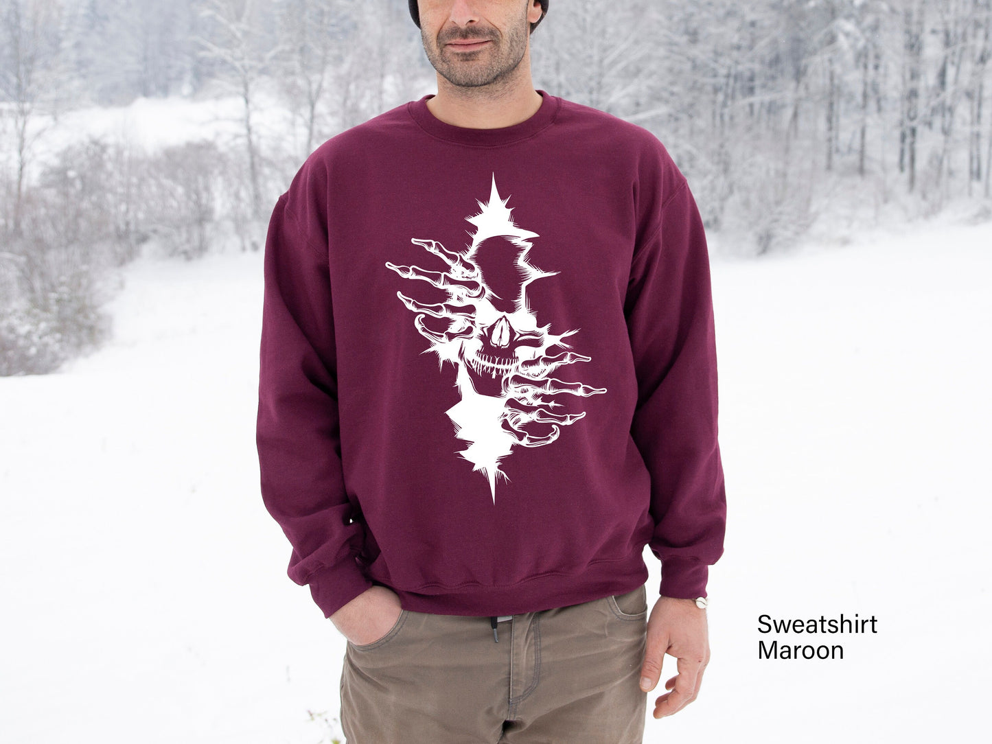 Skeleton Sweatshirt, Cool Skull Hoodie, Halloween Shirt, Chritmas Skeleton,Halloween Party Shirt, Spooky Season Shirt, C6409