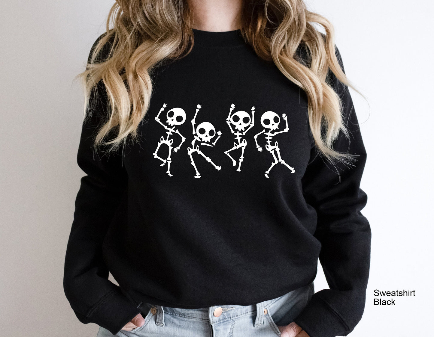 Dancing Skeleton Shirt,Birthday Skeletons Sweatshirts,Fall Women Sweater,Oversized Halloween Hoodies,Halloween Party,Halloween Costume,C6393