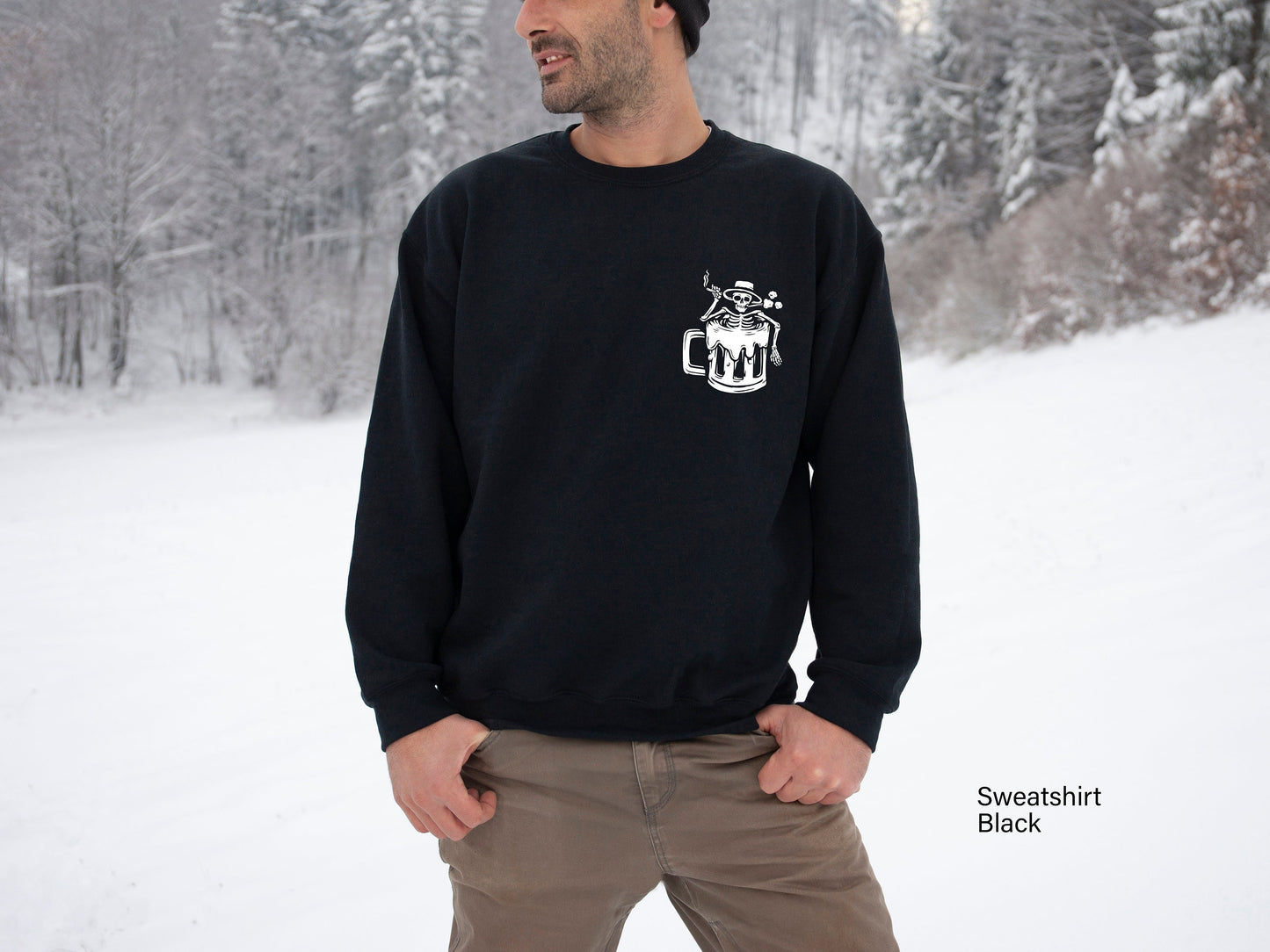 Skull Skeleton Alcohol Beer Sweatshirt, Beer Shirt, Skeleton Shirt, Skeleton Hoodie, Skeleton Drinking Beer Sweatshirt, Skull Shirt, C6427