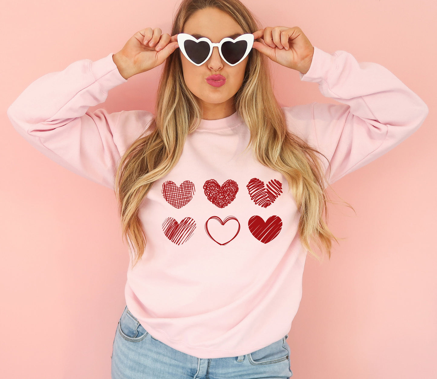 Valentines Day Sweatshirt, Heart Shirt, Valentines Day Shirts For Women, Cute Heart T-shirt, Valentines Day Shirt,Cute Valentine Shirt,C6434
