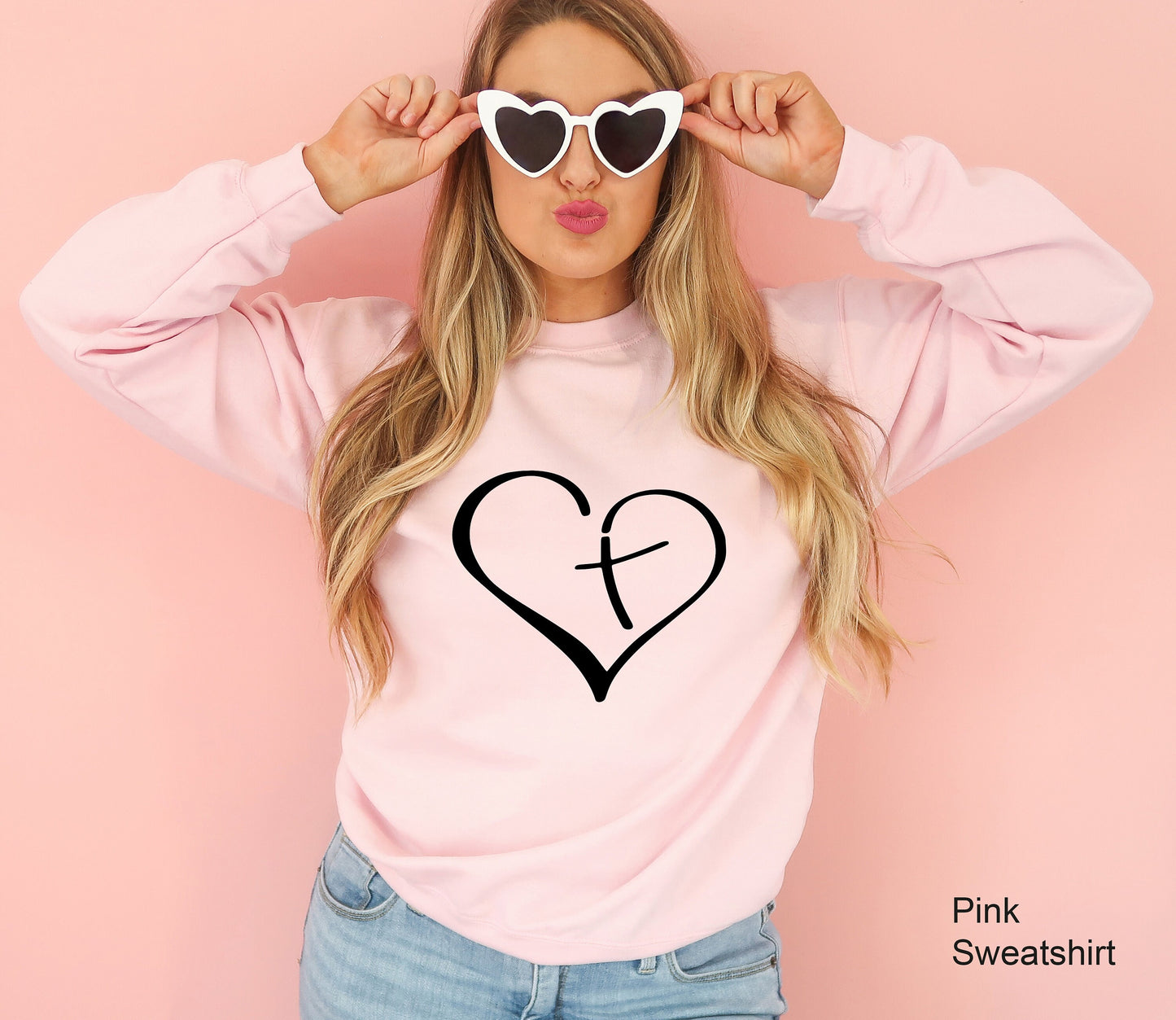 Valentine's Day Sweatshirt, Heart Shirt, Anti Valentines, Heart Shape, Peace, Christmas, Fall Sweater, Women's Sweatshirt, C6488