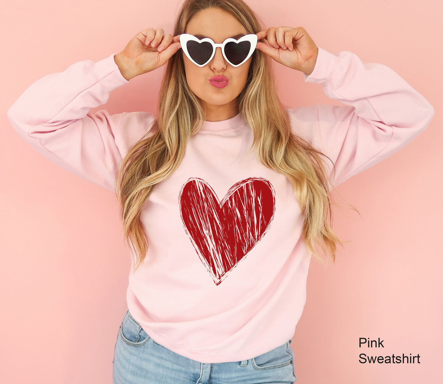 Heart Sweatshirt, Valentines Day Shirt, Hand Drawn Heart Shirt, Kindness Shirt, Valentines Day Gift Shirt, Gift For Her, Love Shirt, C6439