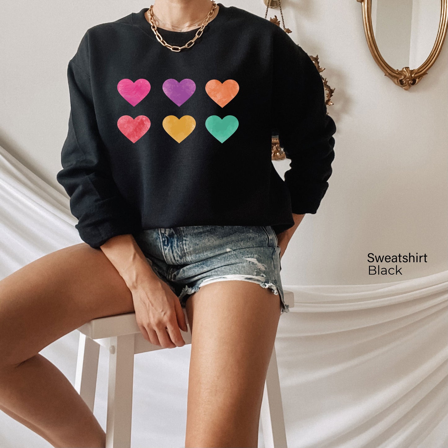 Valentines Day Sweatshirt, Heart Shirt, Valentines Day Shirts For Women, Cute Heart T-shirt, Cute Valentine Shirt, C6511