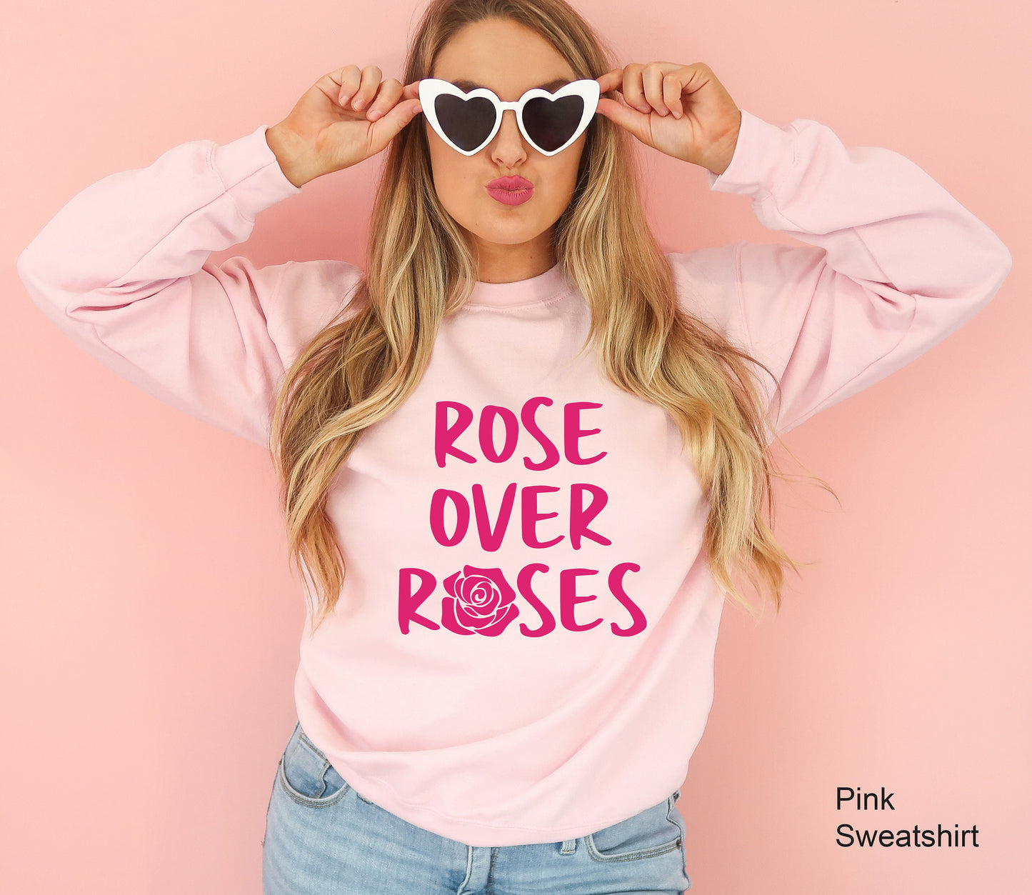Rose Over Roses Sweatshirt, Valentine's Day Shirt, Women Valentine Day Shirt, Women's Graphic Tee, Women Valentine's Day Shirt, C6493