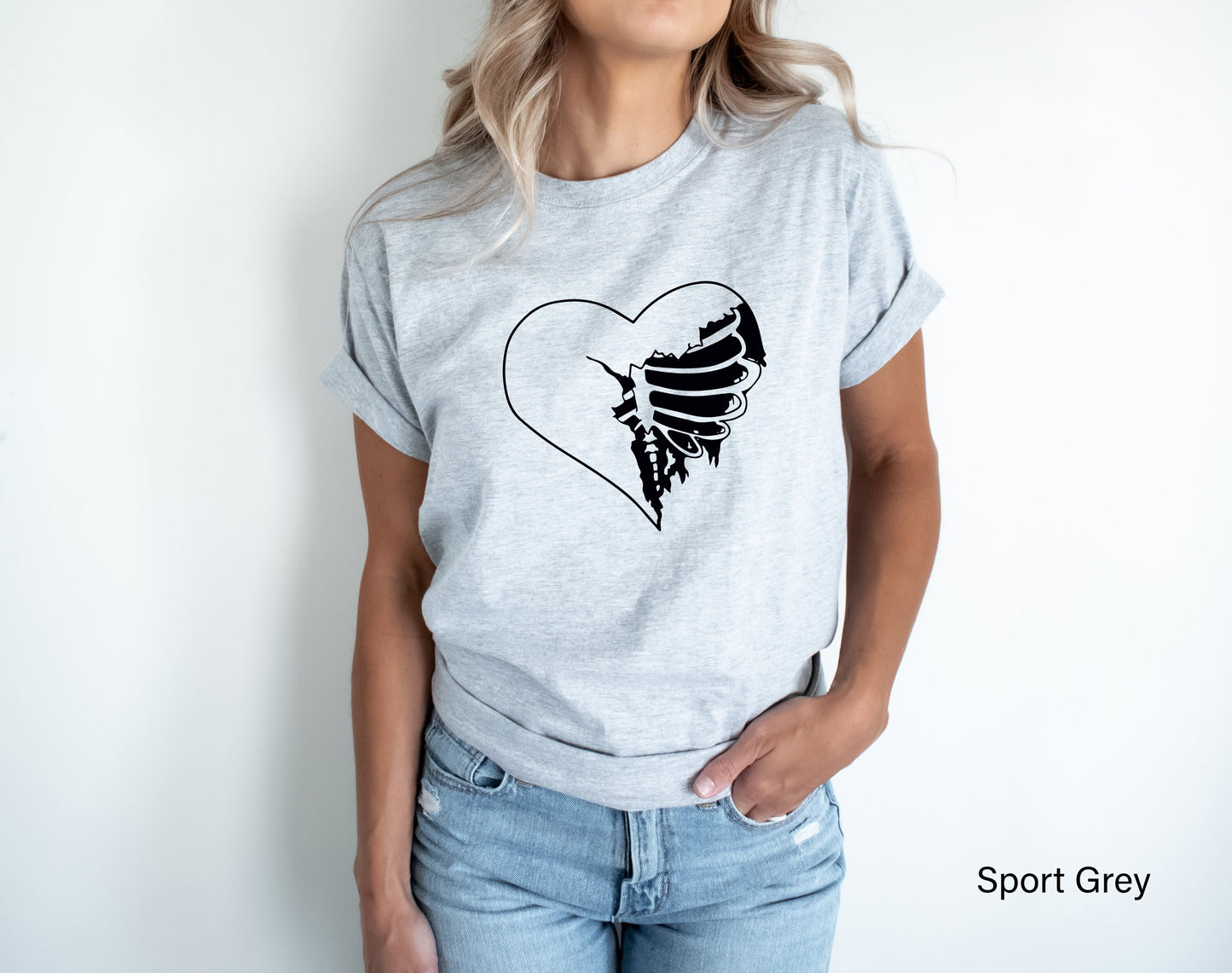 Skeleton Heart Sweatshirt,Love Hoodie, Skeleton Shirt, Halloween Valentine Shirt, Gift For Her,Valentine Shirt, Heart Shirt, C6378