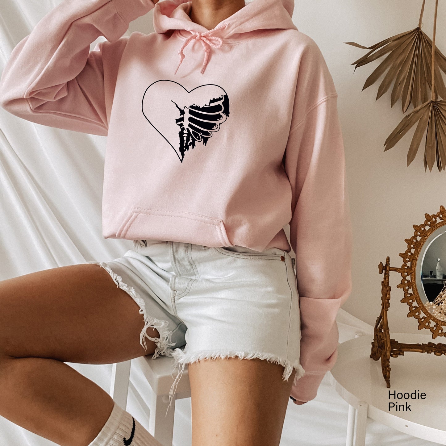 Skeleton Heart Sweatshirt,Love Hoodie, Skeleton Shirt, Halloween Valentine Shirt, Gift For Her,Valentine Shirt, Heart Shirt, C6378