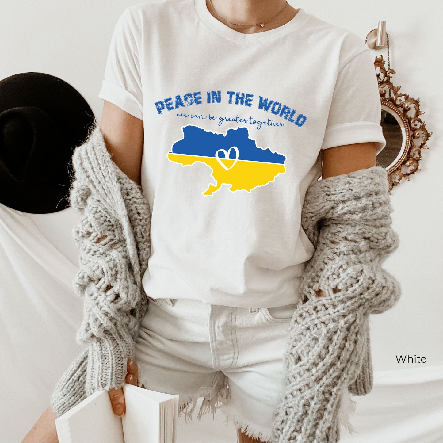 Peace in the World Sweatshirt, Ukraine Peace Shirt, Ukraine People Shirt, Stand with Ukraine Shirt, No War Shirt, C6587