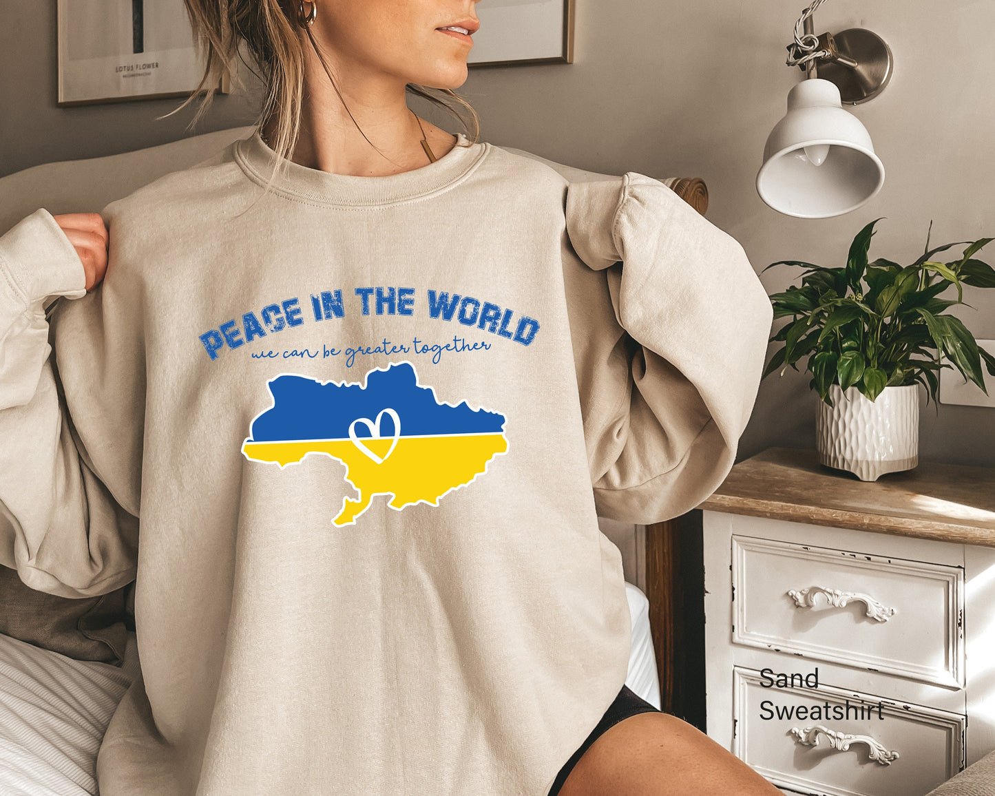 Peace in the World Sweatshirt, Ukraine Peace Shirt, Ukraine People Shirt, Stand with Ukraine Shirt, No War Shirt, C6587
