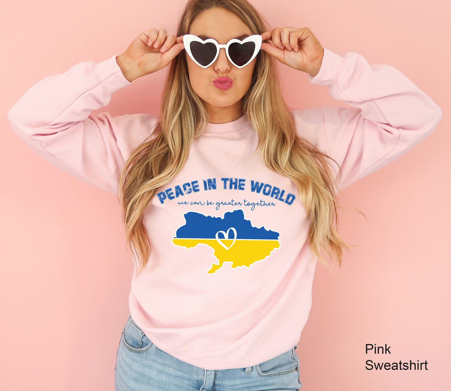 Peace in the World Sweatshirt, Ukraine Peace Shirt, Ukraine People Shirt, Stand with Ukraine Shirt, No War Shirt, C6587