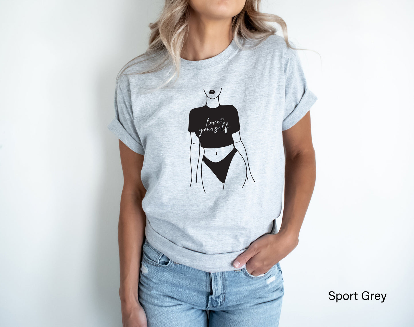 Love Yourself Sweatshirt, Fashion Silhouette Shirt, Fashion Hoodie, Love Shirt, Valentine Day Gifts, Heart Shirt, C6391