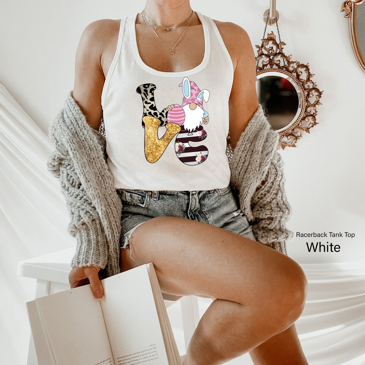 Love Shirt,Cute Gnome Tshirt,Love Tanks,Funny Matching Tank Tops,Trend Bride T-shirt,Gift For Girl Friend,Valentines Day,Gift for Her,C6664