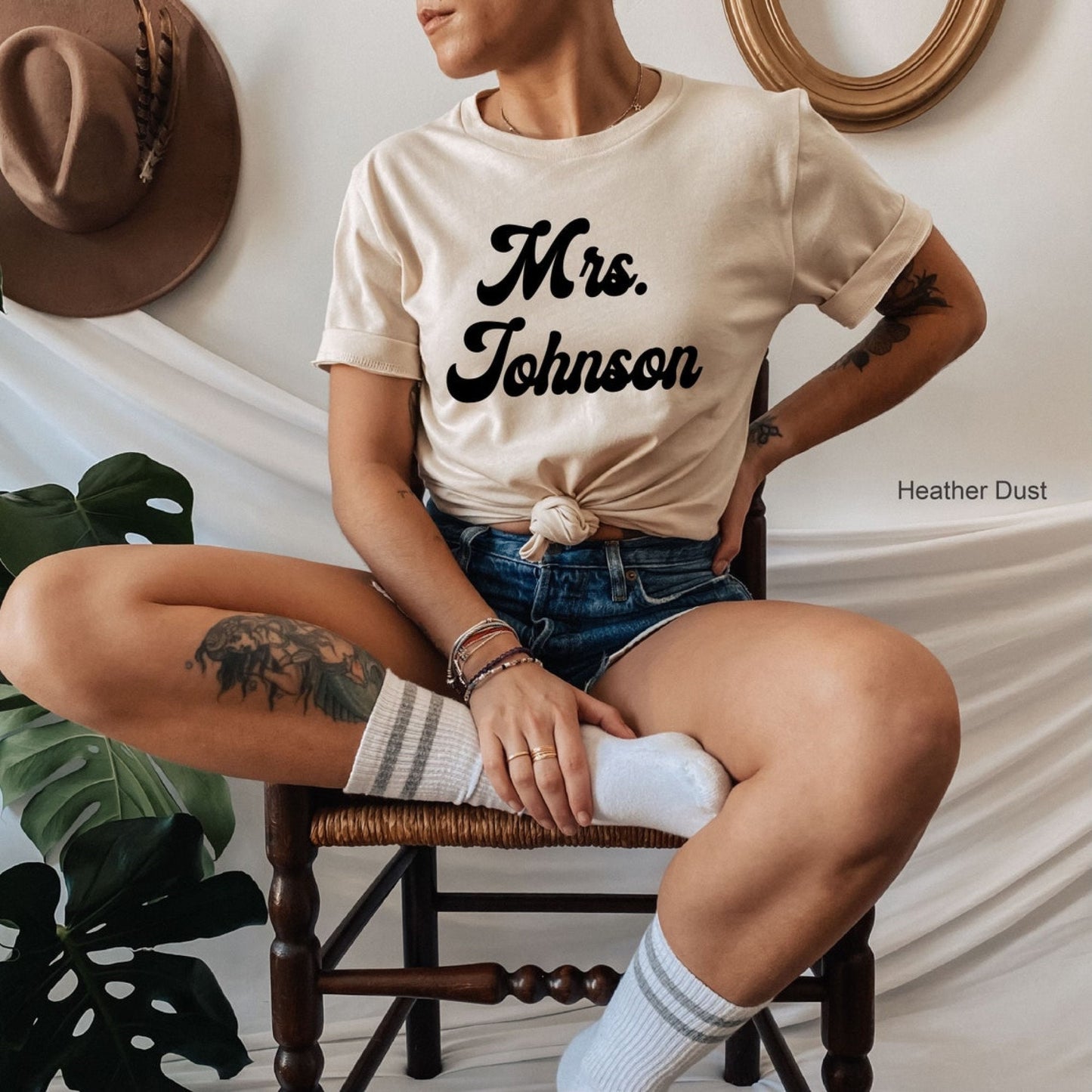 Mrs Johnson Sweatshirt, Mrs Last Name Sweatshirt, Mrs Shirt, Mrs Custom Sweatshirt,Custom Last Name Shirt, Bride Shirt, Mrs Last Name, C5694
