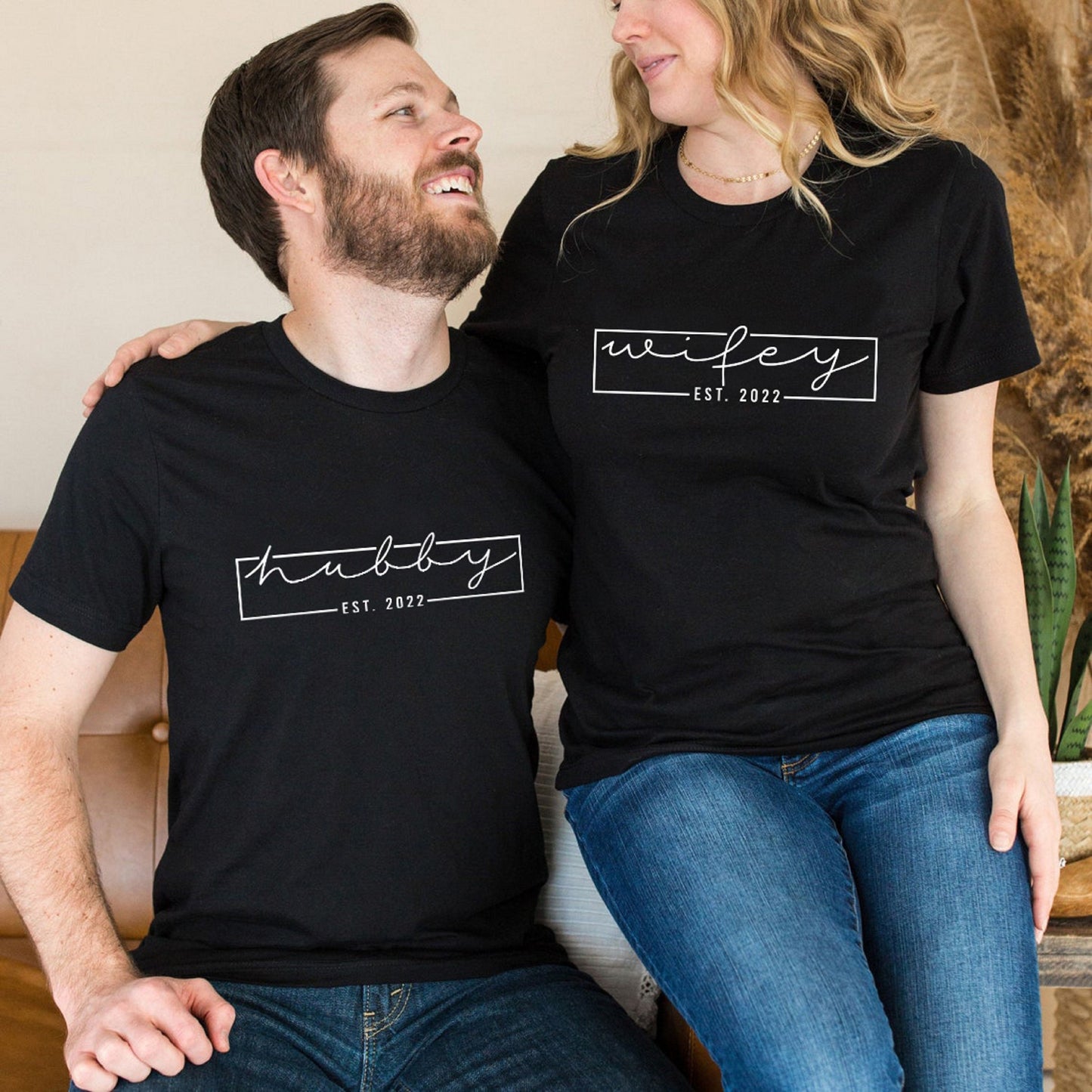 Wifey Hubby Est 2022 Sweatshirt, Honeymoon Sweatshirts, Newly Engaged Shirt, Couple Matching Shirt, Hubby Wifey Est 2022, C6602