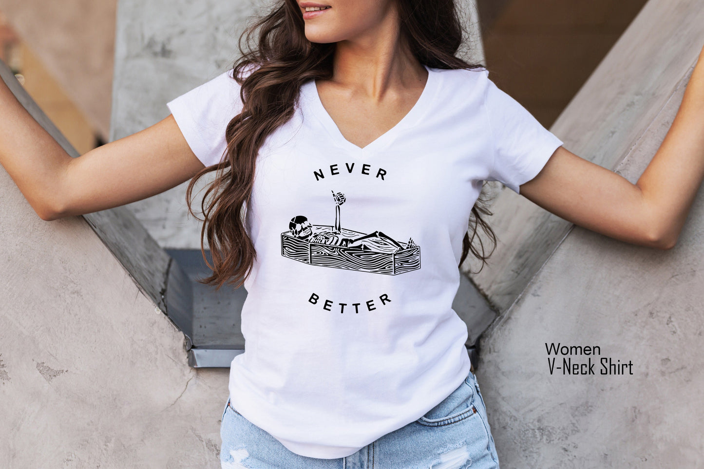 Never Better Skeleton Shirt, Skull Shirt,Funny Halloween Shirt, Halloween Party Shirt, Spooky Season Tee, Women Halloween T-Shirt, C6163