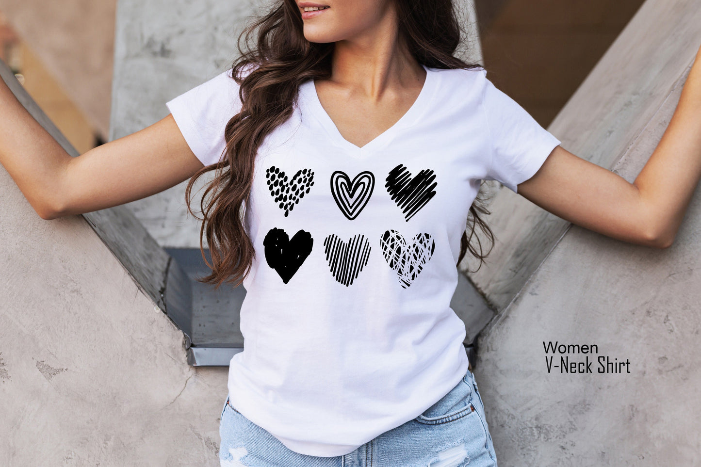 Heart Shirt, Valentines Day Shirt, Heart Shapes Shirt, Valentines Day Shirts For Women, Cute Heart T-shirt, Cute Valentine Tee, C6375