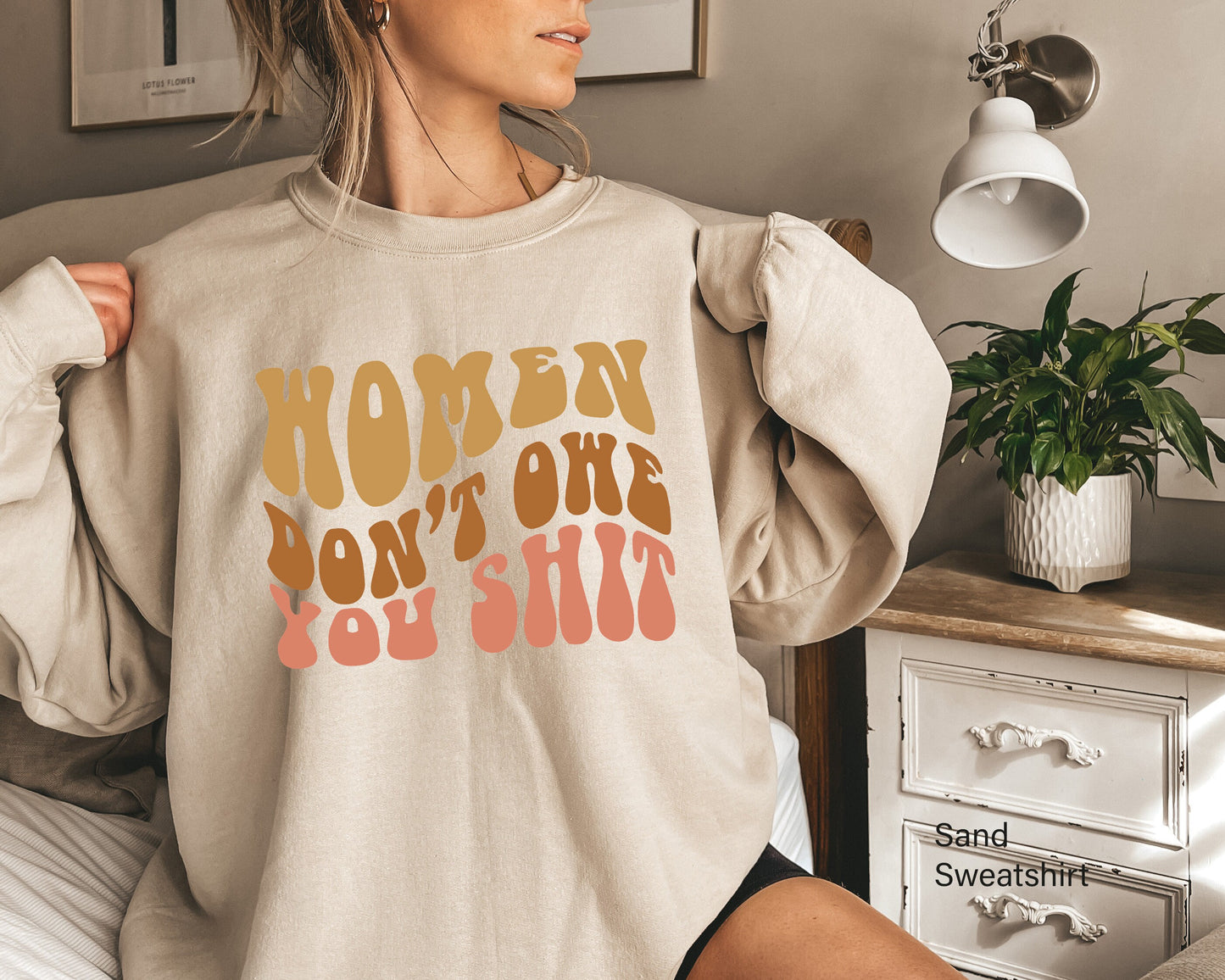 Women Don't Owe You Shit Hoodie,Retro Feminist Sweatshirt,Womens Rights Shirt,Pro Choice Shirt,Trendy Feminist Gift C6626